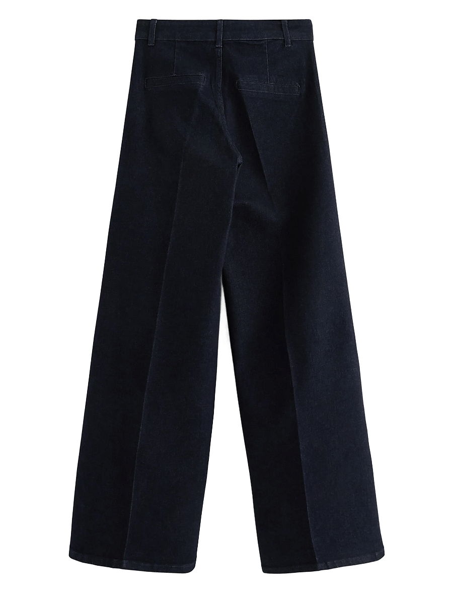 Lindex - WIDE trousers in denim with stretch - vida jeans - dark denim - 2