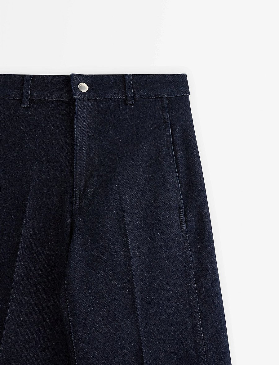 Lindex - WIDE trousers in denim with stretch - vida jeans - dark denim - 5