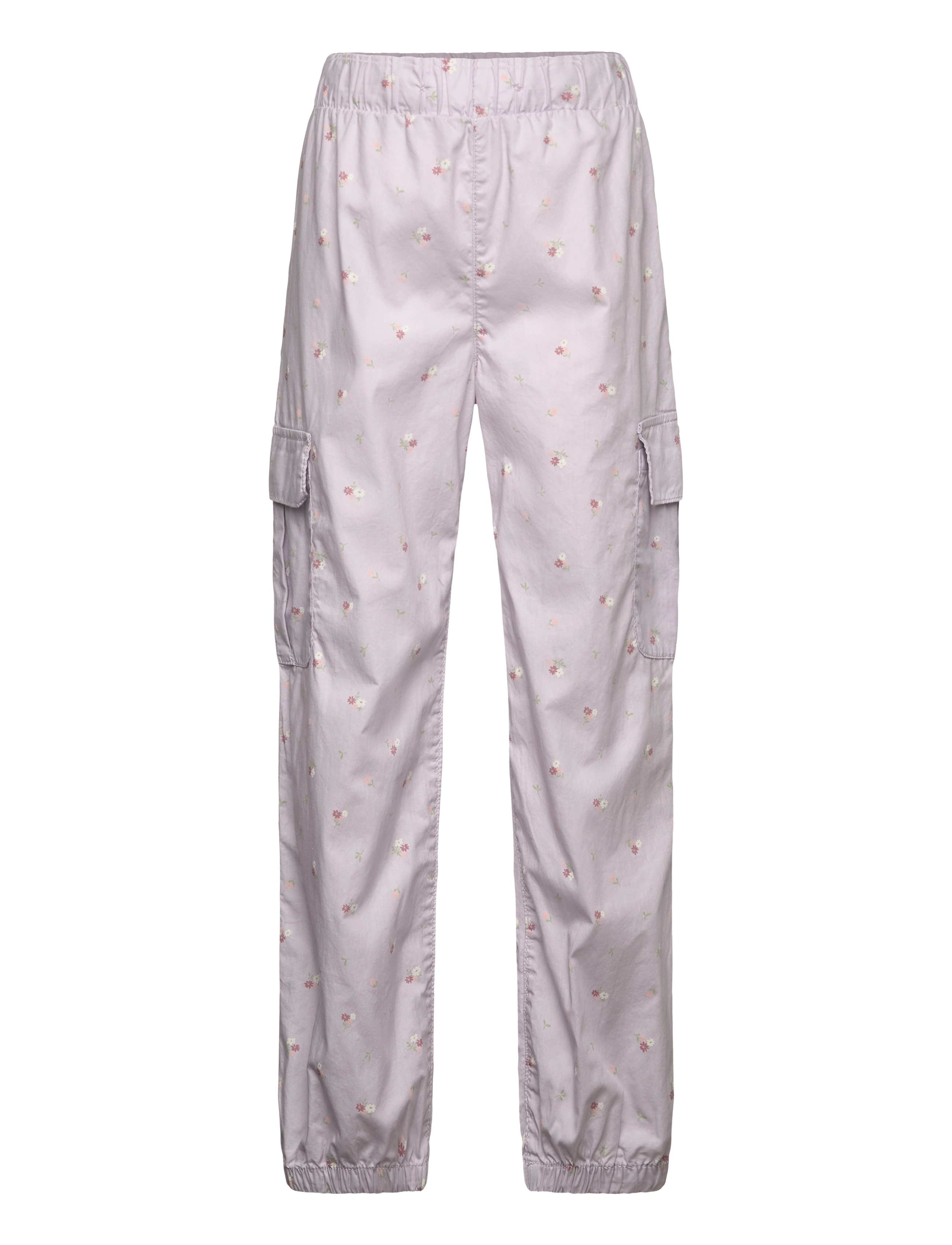 Lindex Trousers Cargo Poplin Aop, 92, Pink, Underdele > Cargo Pants, Børn