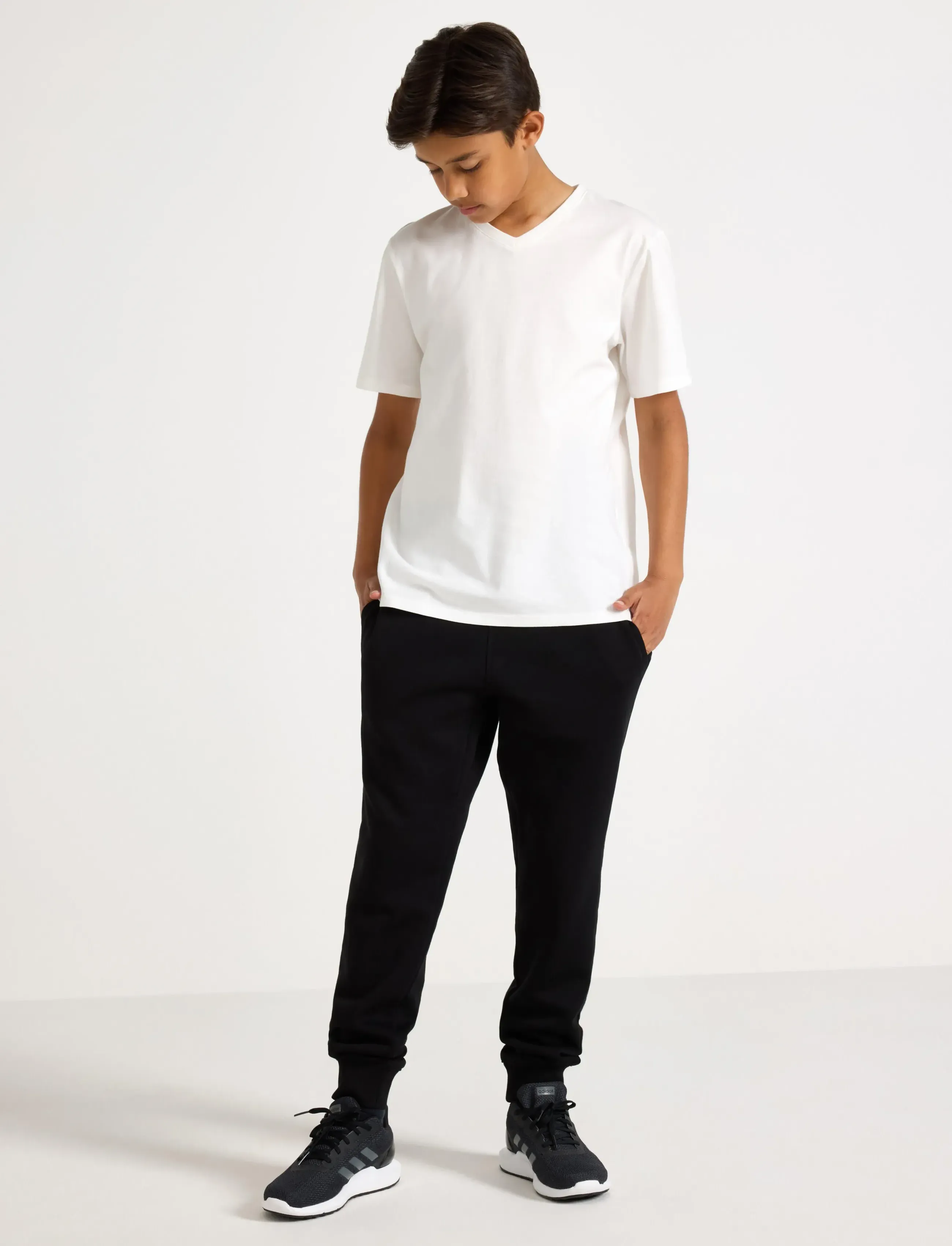 Lindex Joggers With Brushed Inside, 128, Black, Underdele > Joggingbukser, Børn