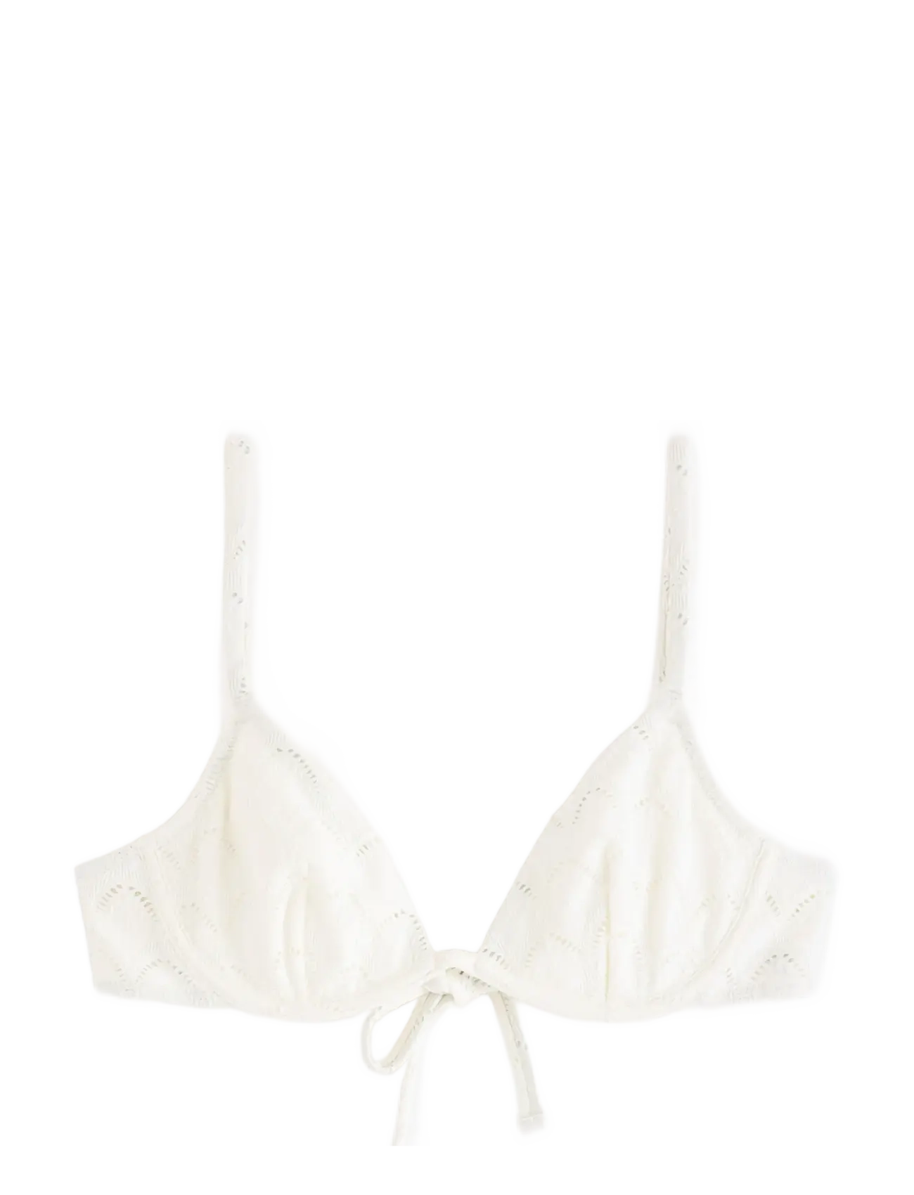 LINDEX Unpadded Bikini BH With Embroidery Weiß - M - Damen