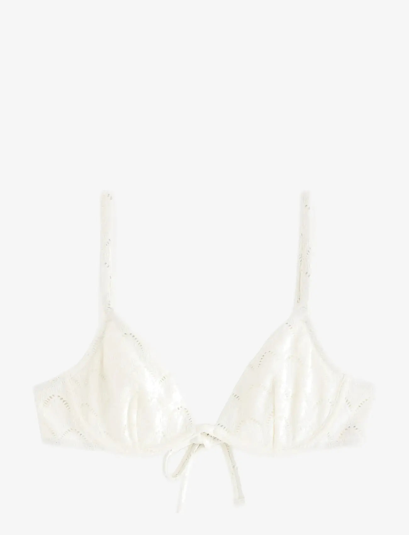 Lindex - Unpadded bikini bra with embroidery - bikini-oberteile mit bügel - light white - 1