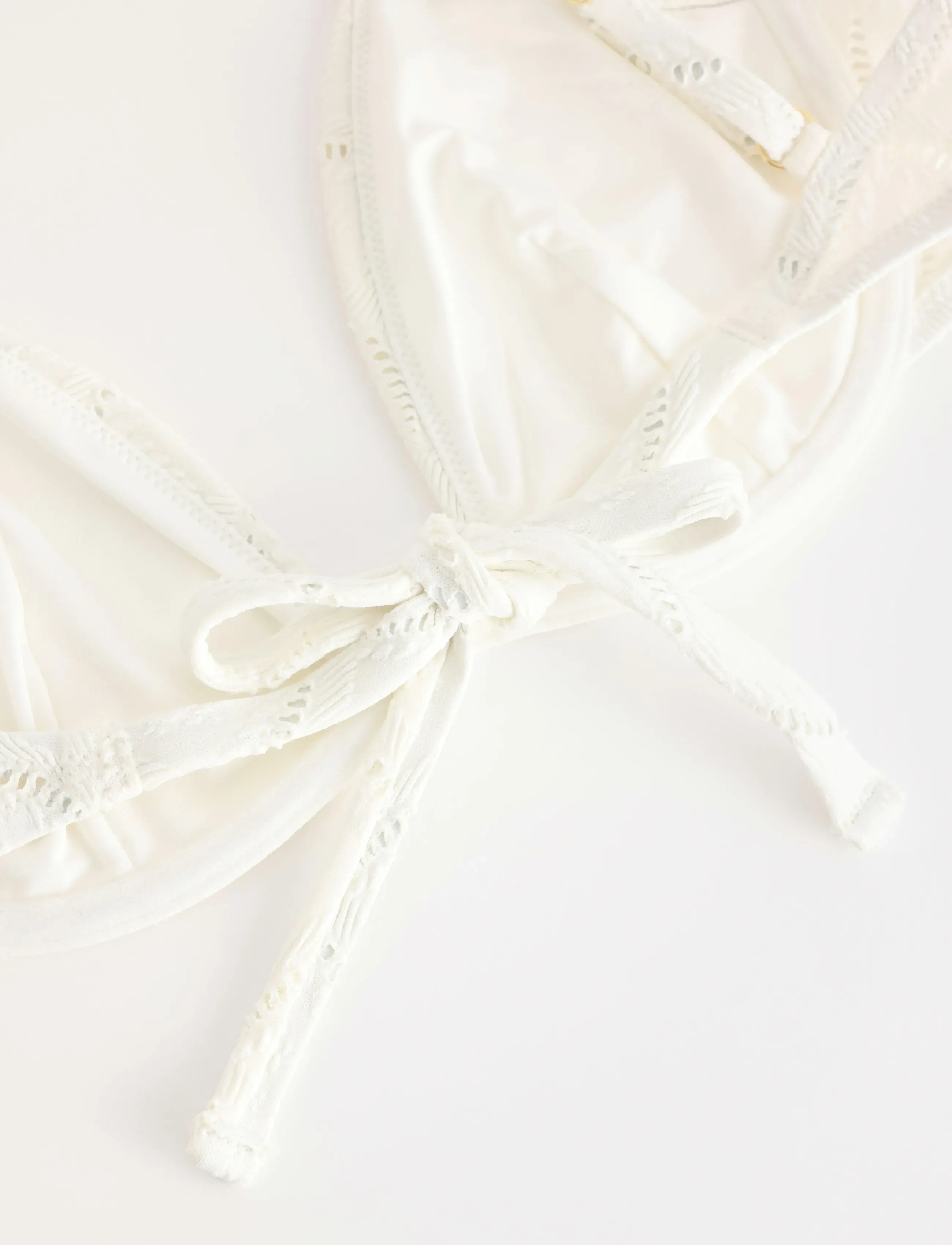 Lindex - Unpadded bikini bra with embroidery - bikinitoppar med bygel - light white - 5