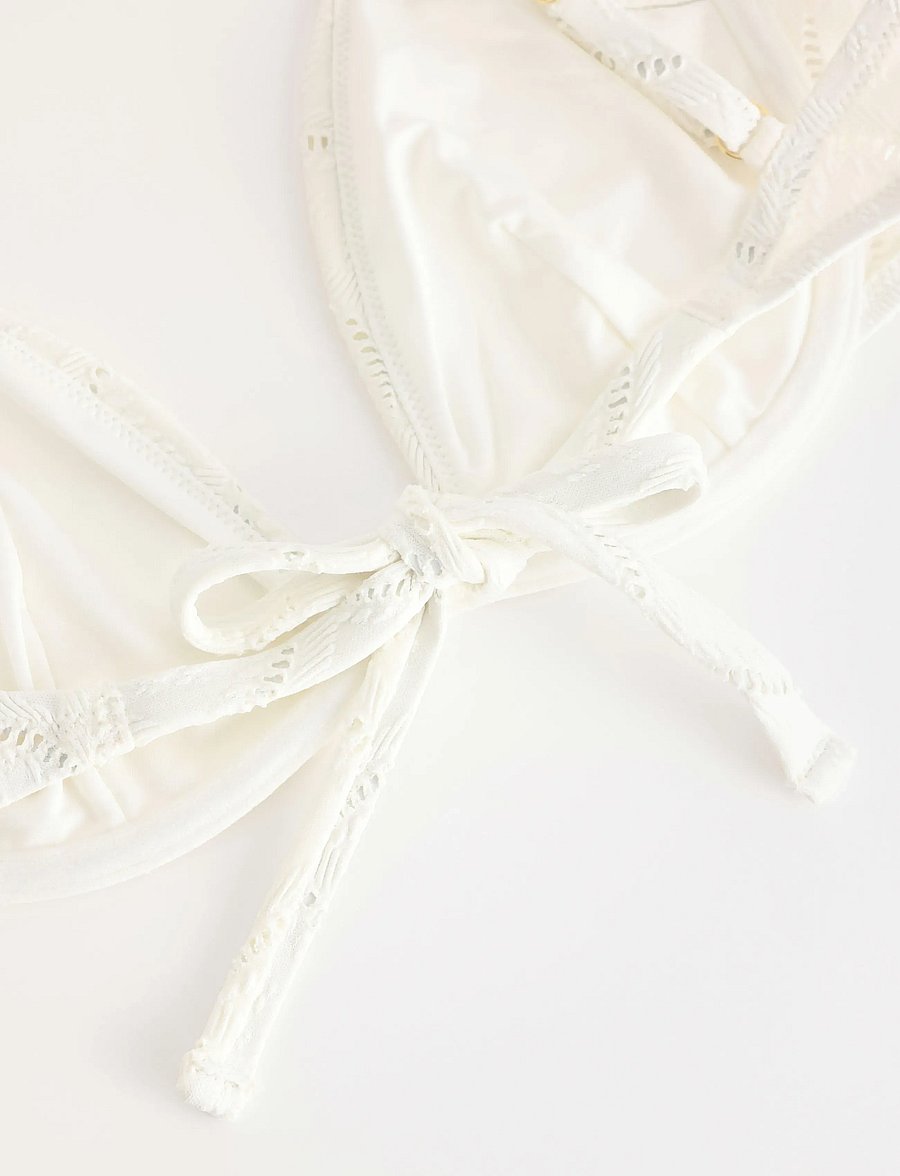 Lindex - Unpadded bikini bra with embroidery - tugikaartega bikiinirinnahoidjad - light white - 5