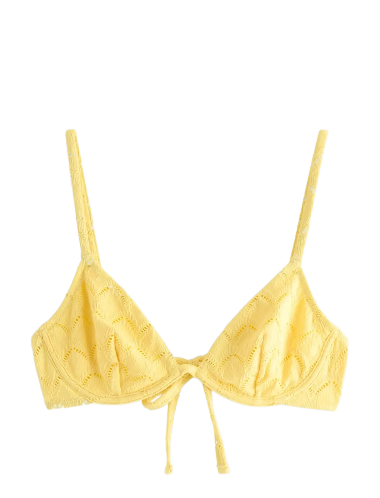 LINDEX Unpadded Bikini BH With Embroidery Gelb - S - Damen