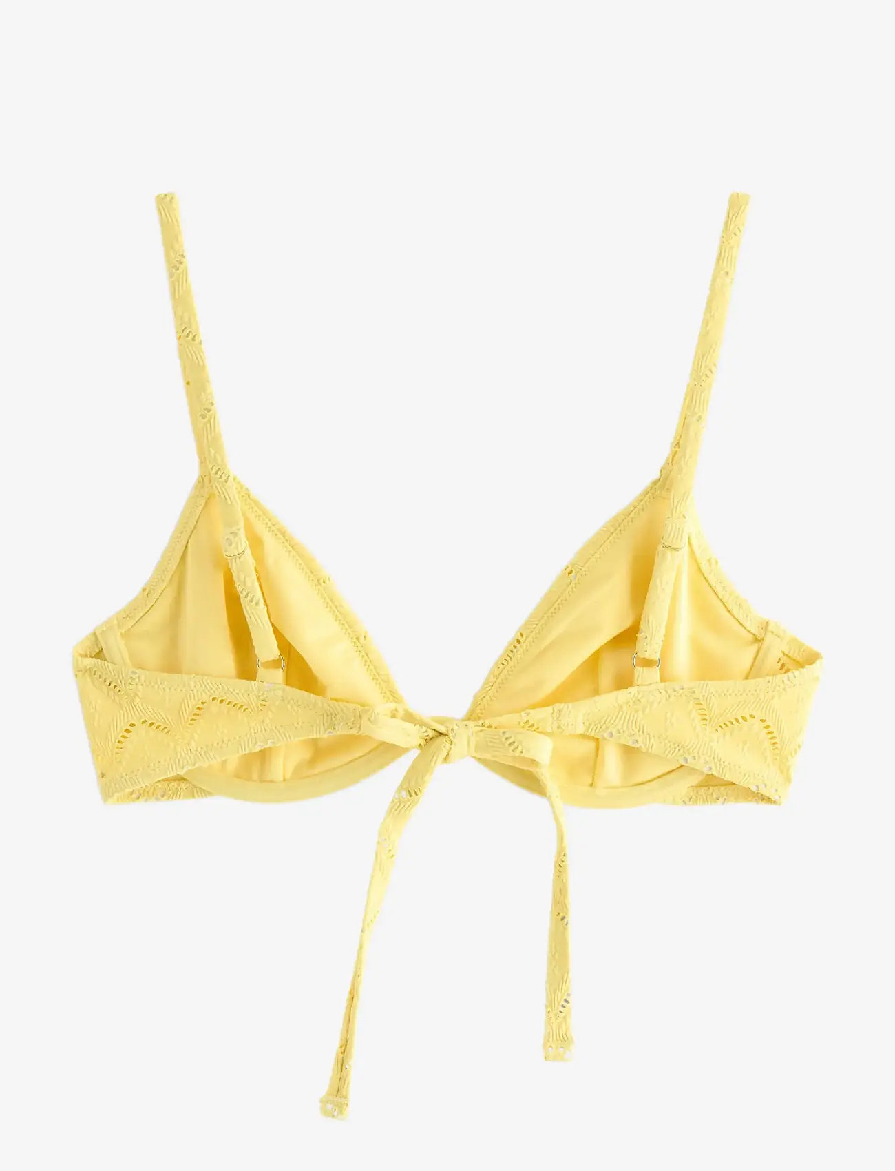 Lindex - Unpadded bikini bra with embroidery - bikinitoppe med bøjle - light yellow - 2