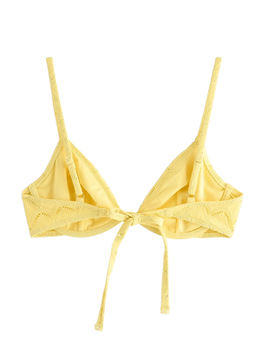Lindex - Unpadded bikini bra with embroidery - bikini augšiņa ar vietaturu - light yellow - 2
