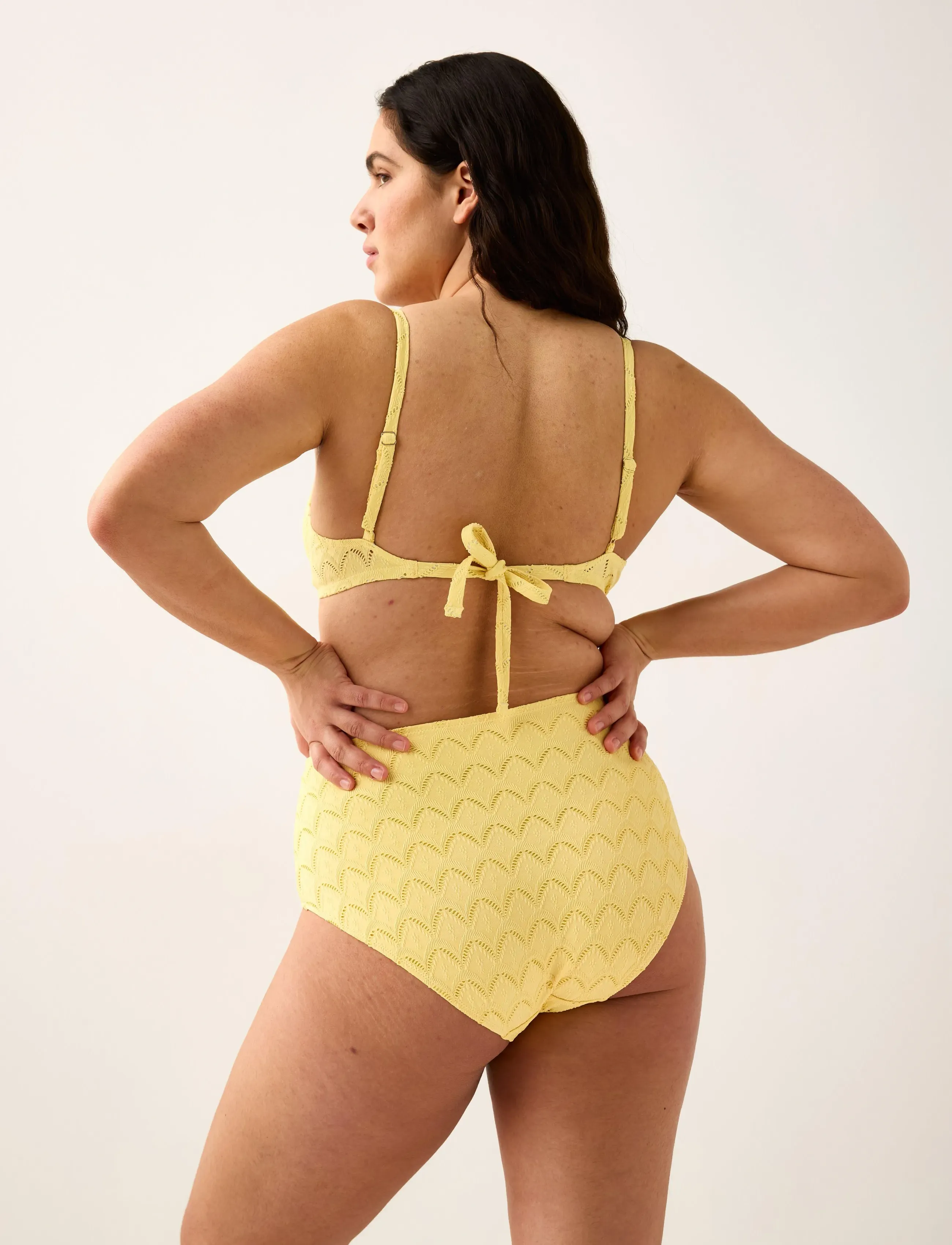 Lindex - Unpadded bikini bra with embroidery - bikinitoppar med bygel - light yellow - 3