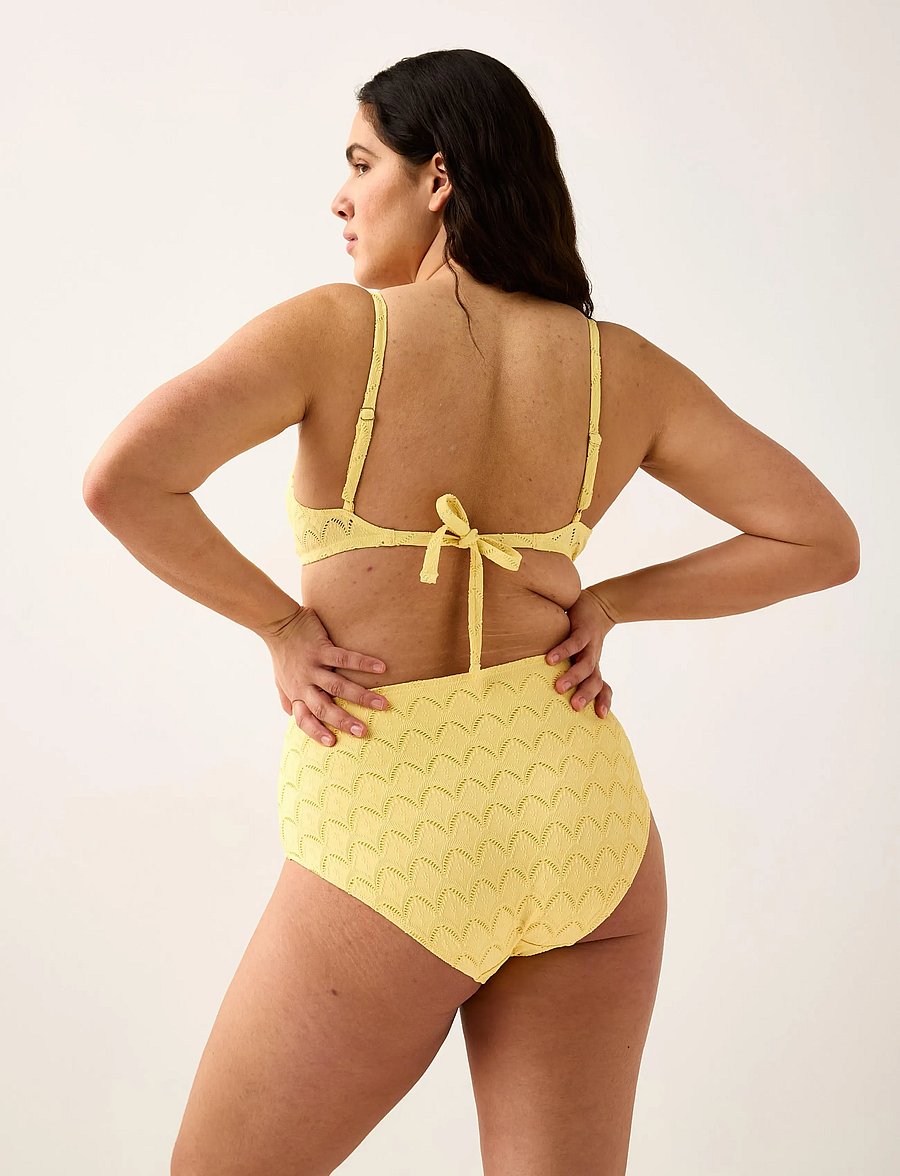 Lindex - Unpadded bikini bra with embroidery - bikini augšiņa ar vietaturu - light yellow - 3
