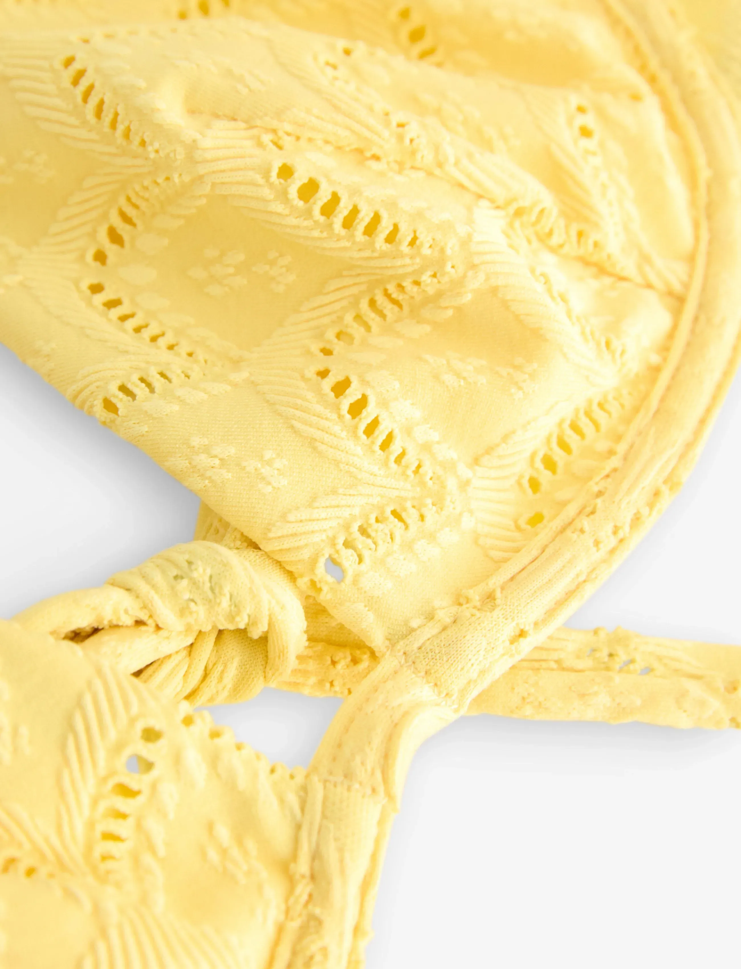 Lindex - Unpadded bikini bra with embroidery - bikinitoppar med bygel - light yellow - 5