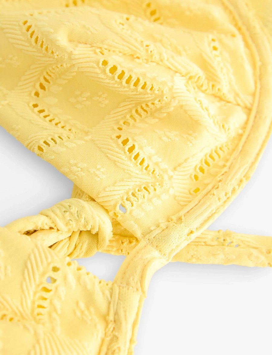 Lindex - Unpadded bikini bra with embroidery - bikini augšiņa ar vietaturu - light yellow - 5