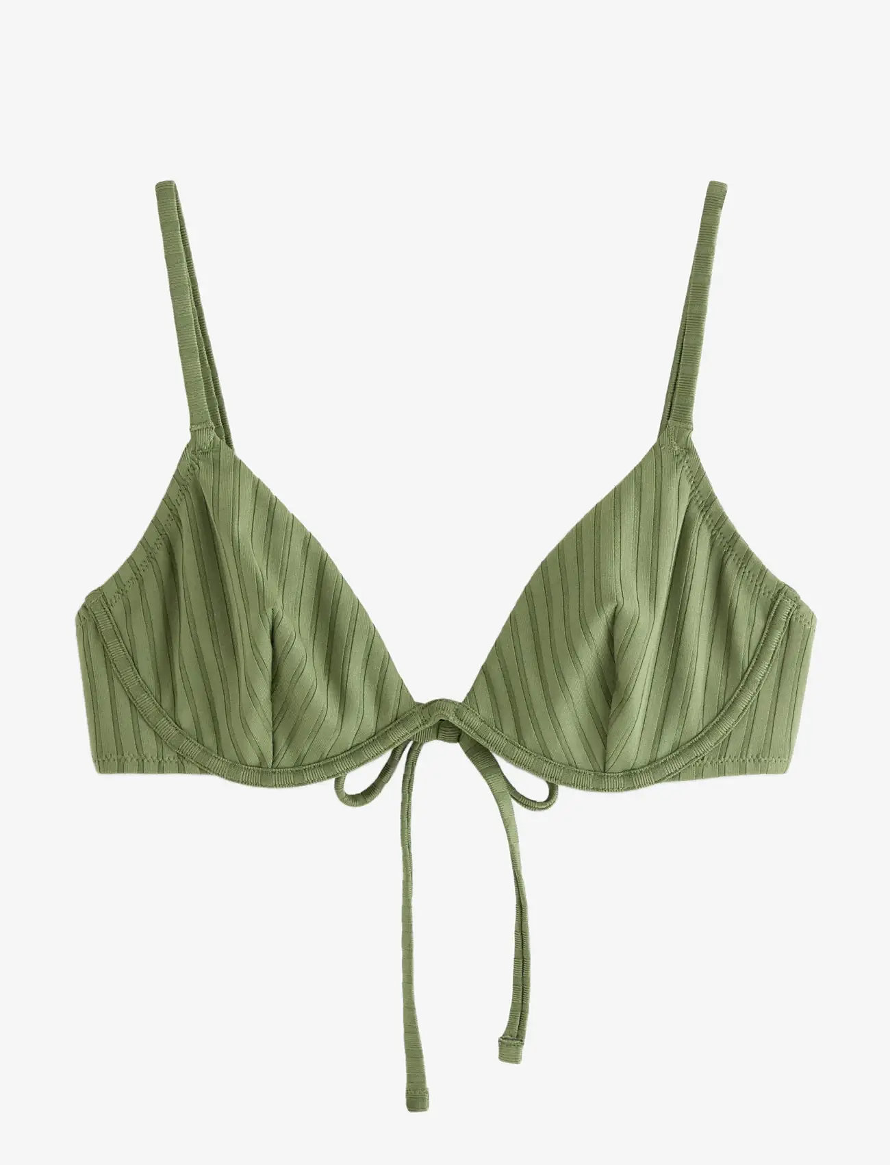 Lindex - Bra Stella Rib - wired bikinitops - dk dusty green - 1