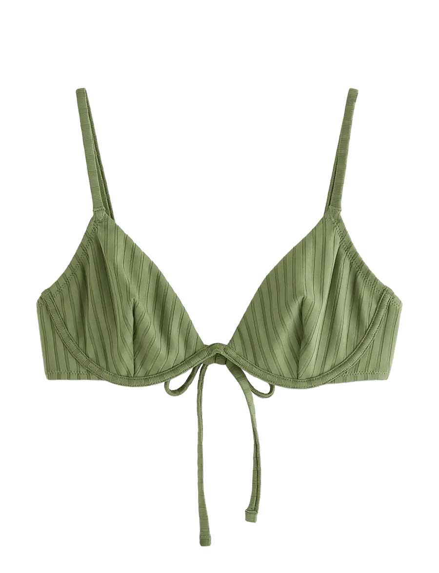 Lindex - Bra Stella Rib - bikini-oberteile mit bügel - dk dusty green - 1