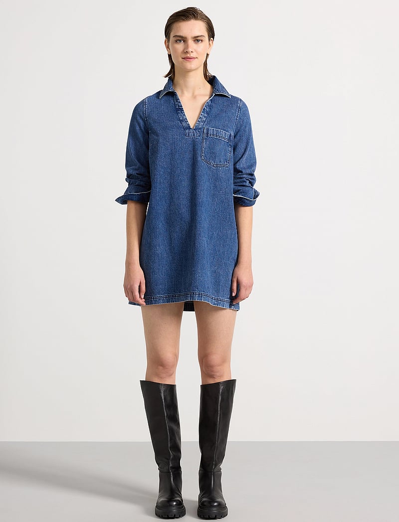 Lindex - Dress Aster - jeansklänningar - denim blue - 0