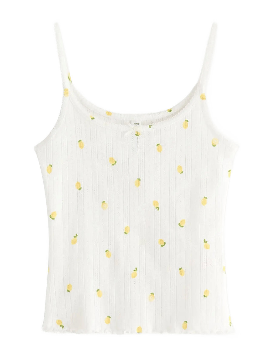 Lindex - Pyjama top in pointelle - topid - dark yellow - 1