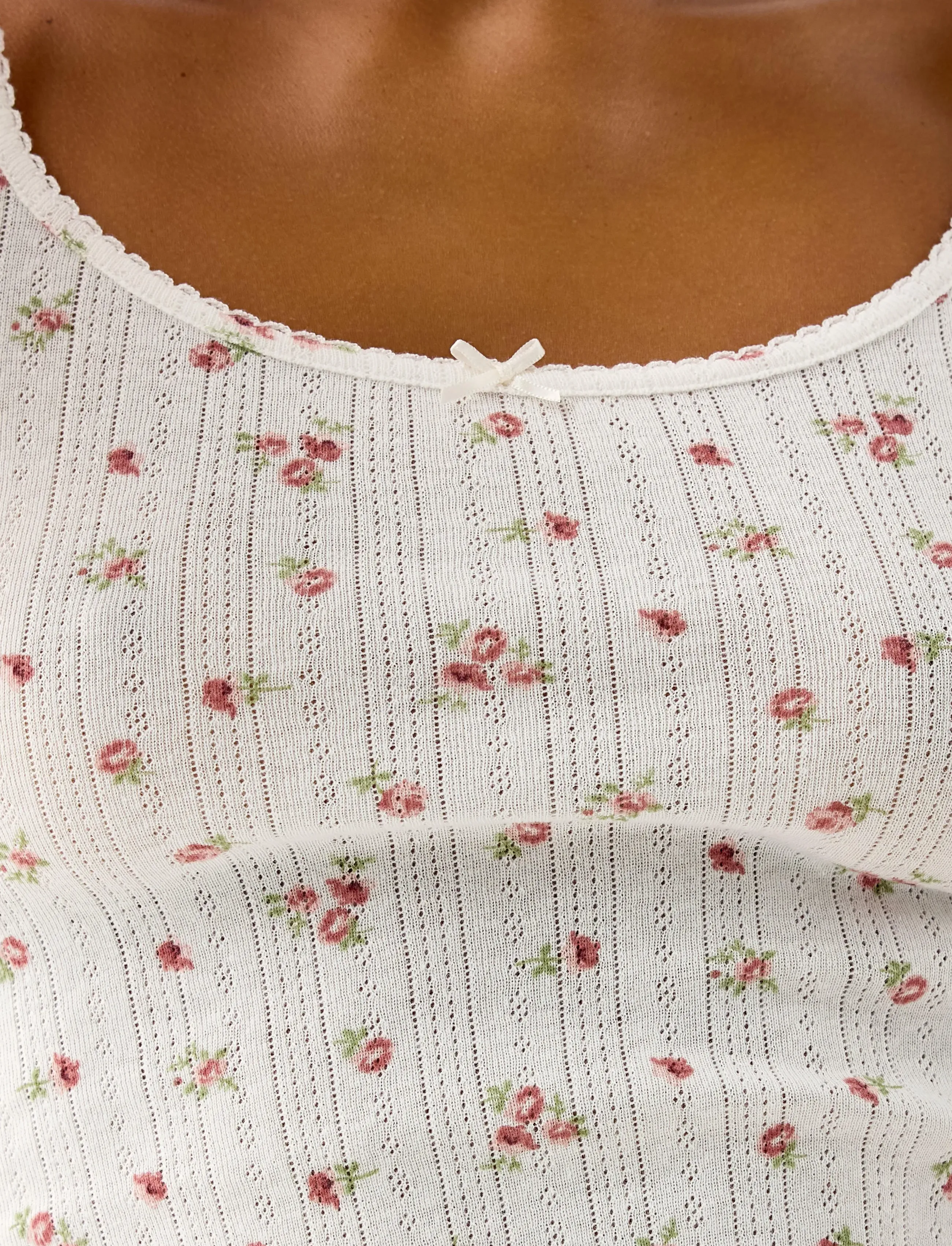 Lindex - Pyjama top in pointelle - oberteile - dusty pink - 4