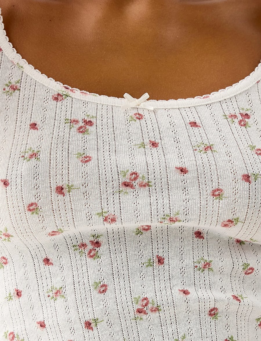 Lindex - Pyjama top in pointelle - overdele - dusty pink - 4