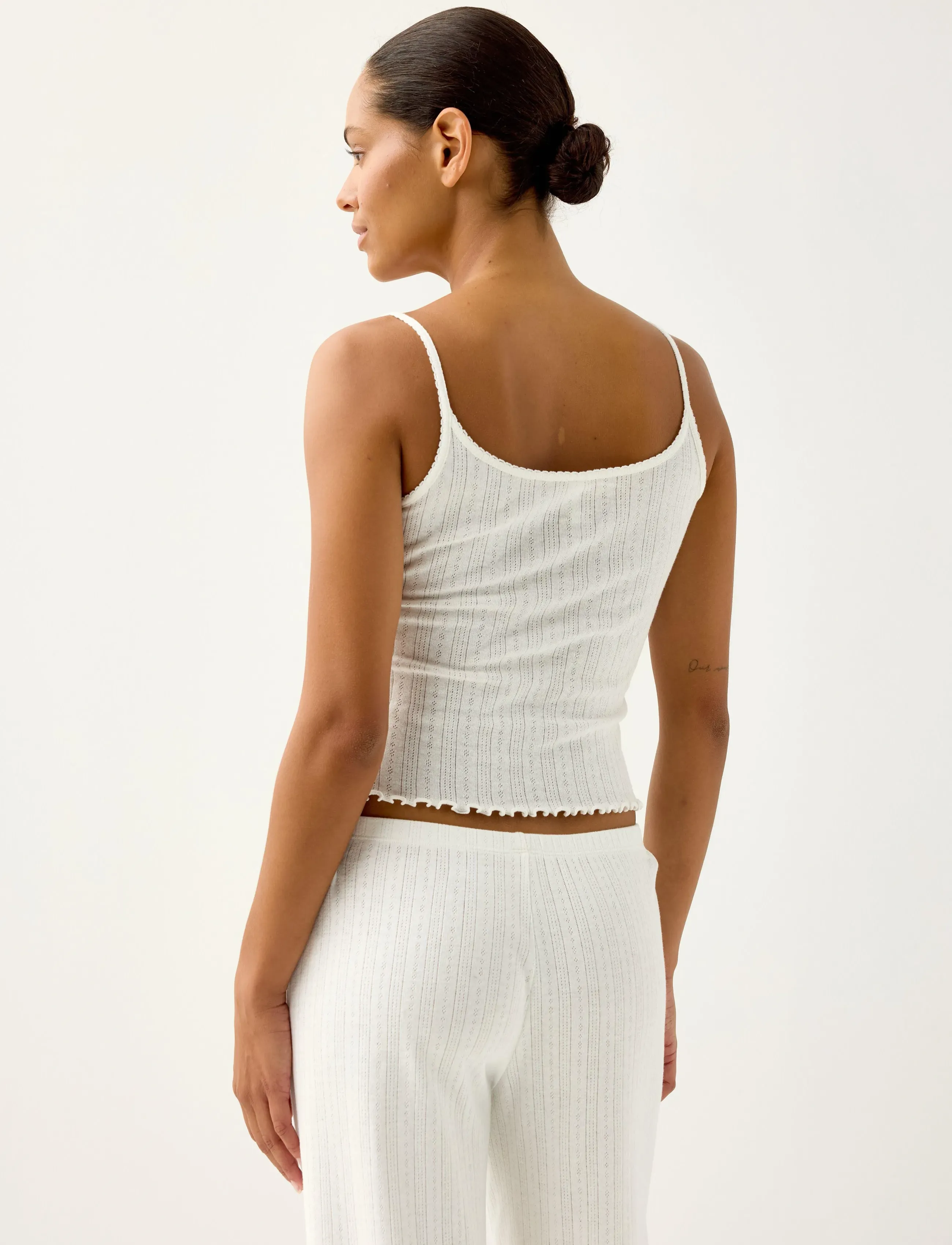 Lindex - Pyjama top in pointelle - oberteile - white - 3