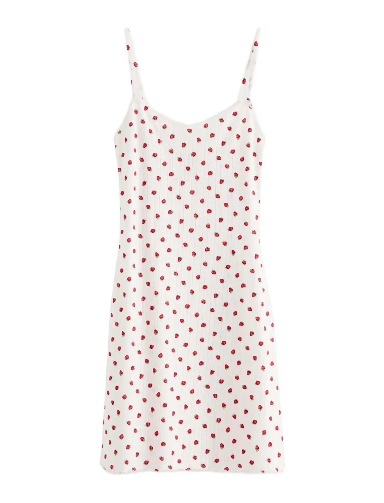 Lindex Nightdress in pointelle - Nachthemden - RED / multi