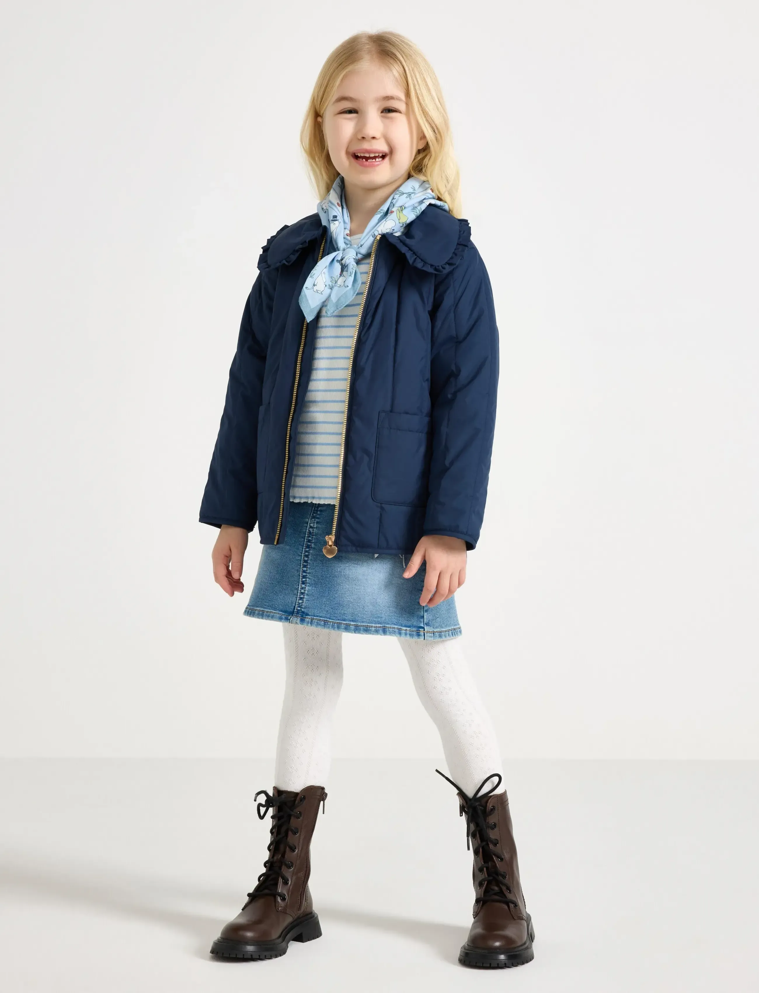 Lindex Jacket Padded W Collar, 104, Jackets & Coats, Marineblau - Quilted Jackets, Kinder