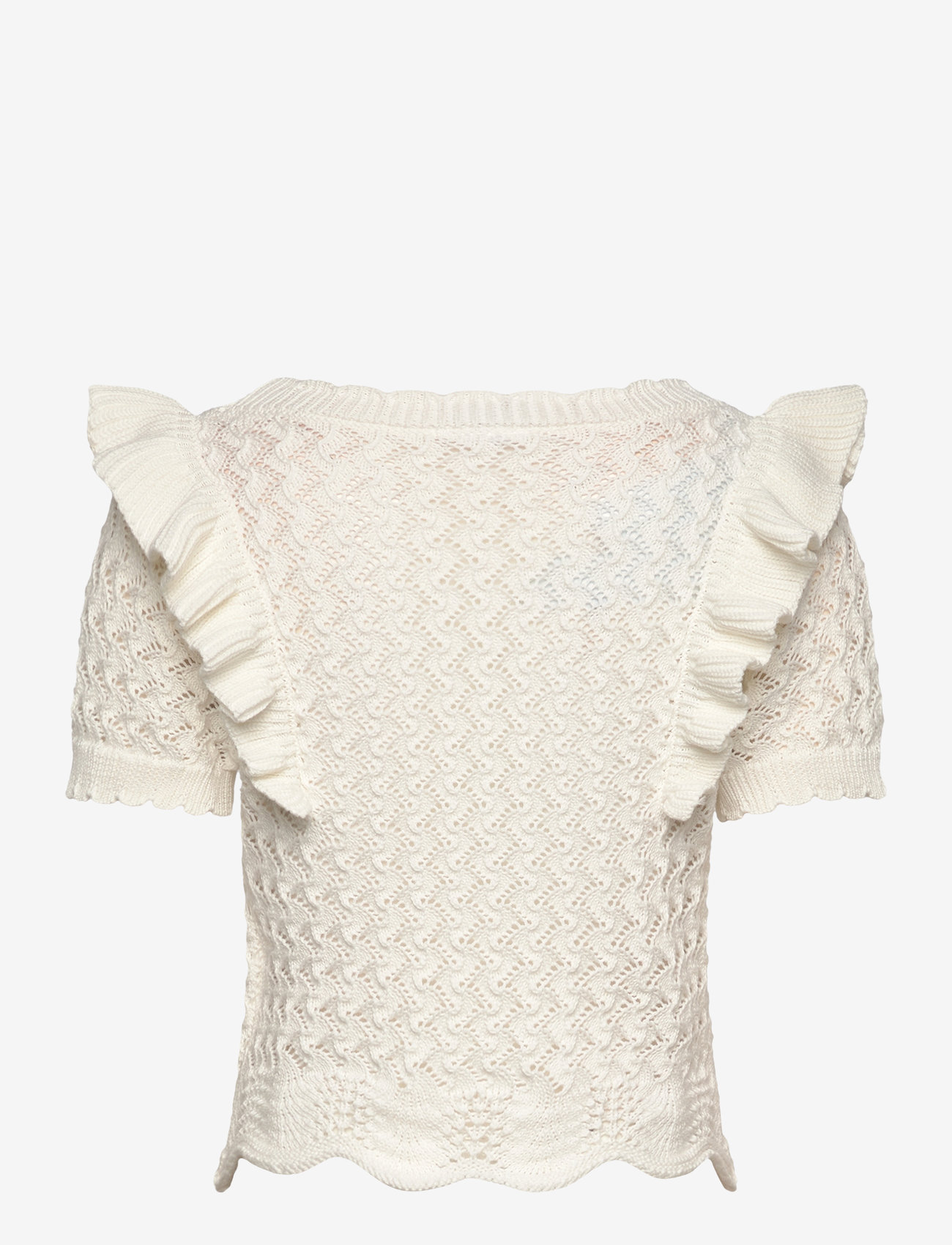 Lindex - Top knitted with Flounce - efterårstøj - off white - 1