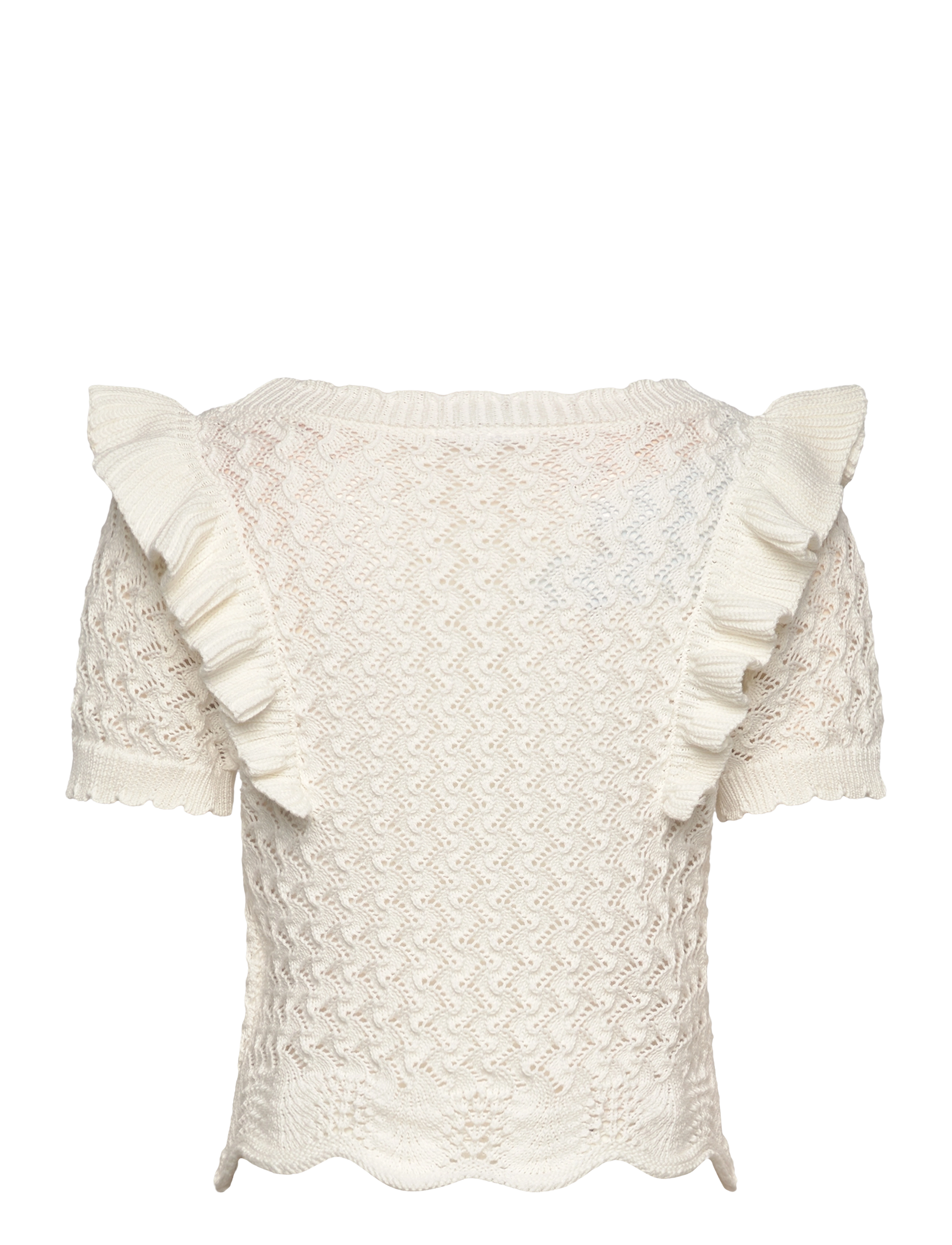 Lindex - Top knitted with Flounce - jumpers - off white - 2