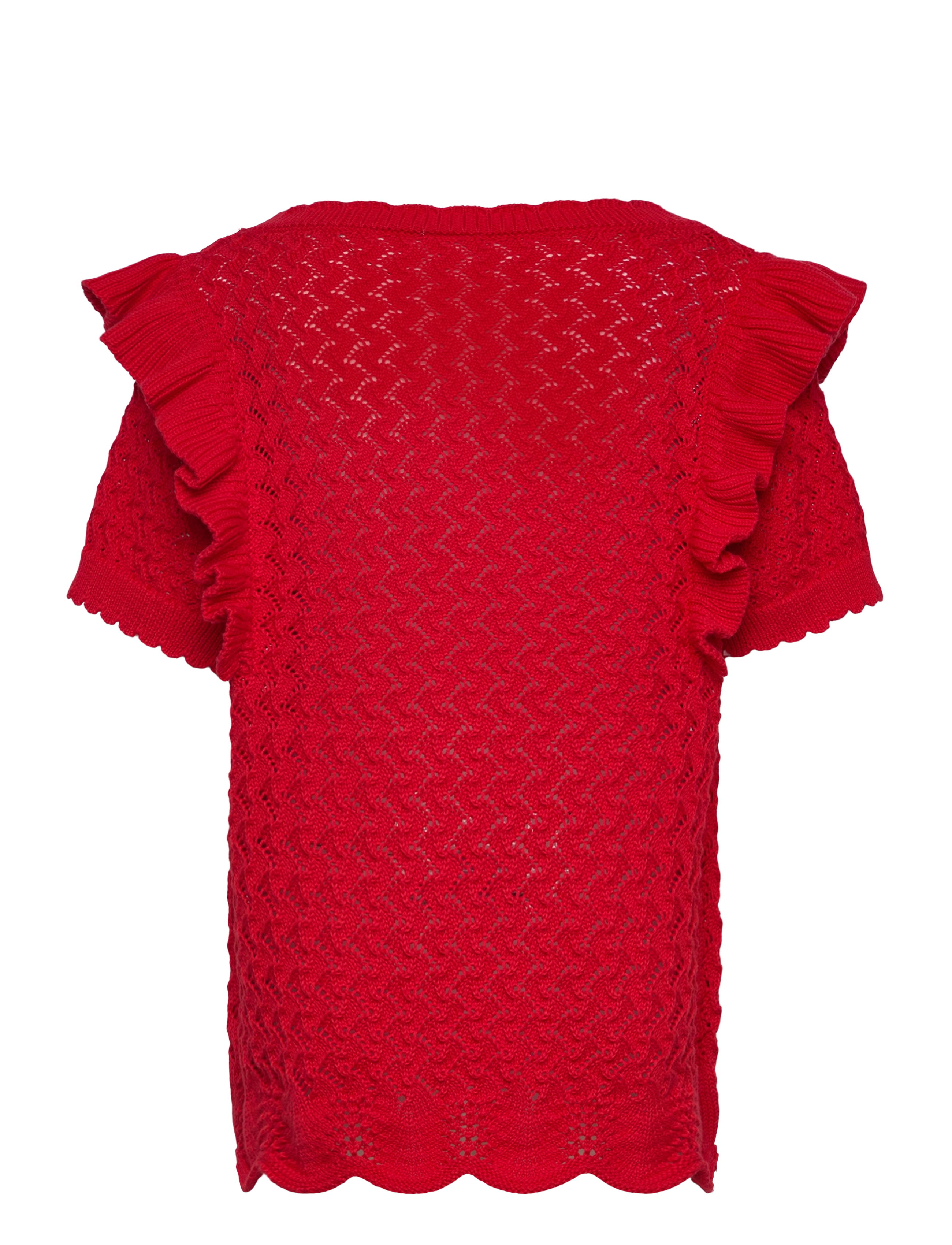 Lindex - Top knitted with Flounce - stickade tröjor - strong red - 2