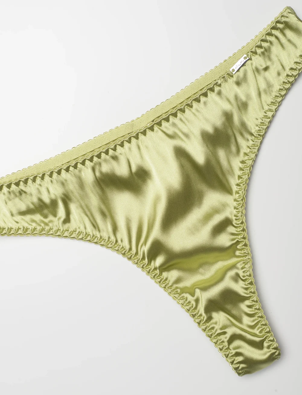 Lindex - Brief Satin Thong - stringtrosor - light dusty green - 5