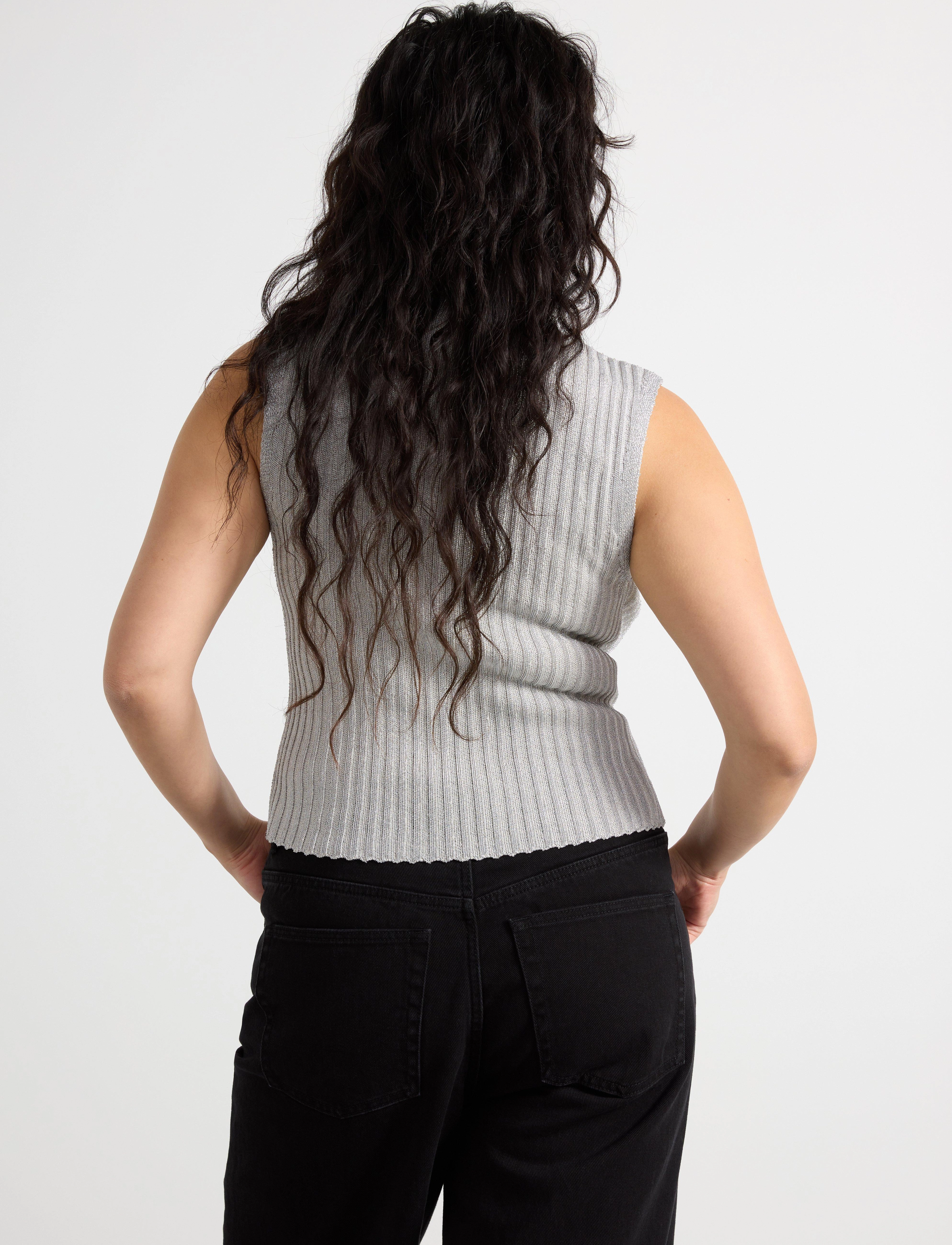 Lindex - Top Zanna - najniższe ceny - silver - 3