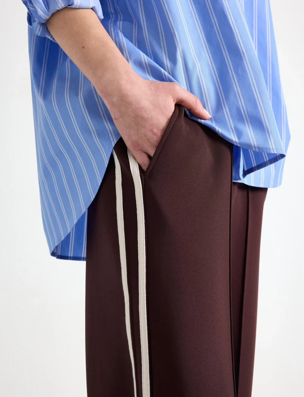 Lindex - Trouser Vega - mode trends - dark dusty red - 4