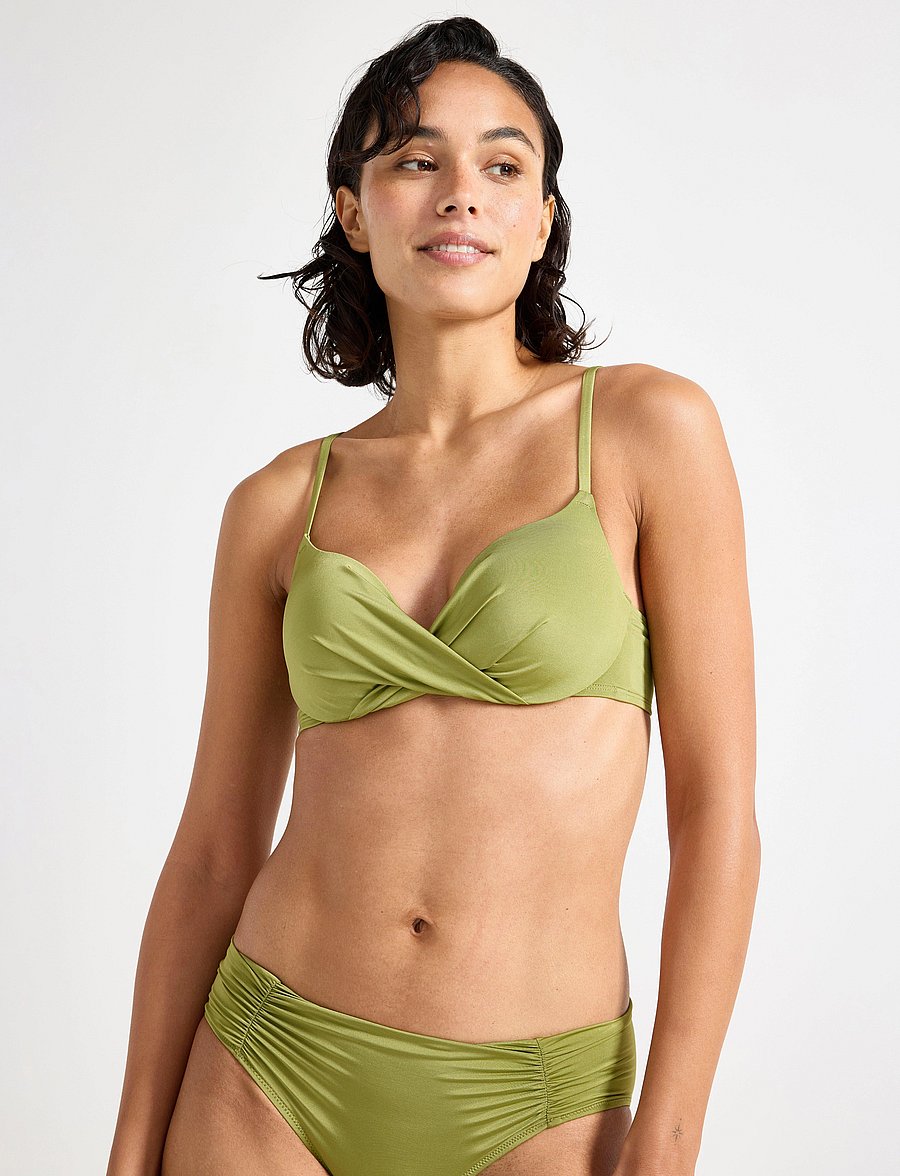 Lindex - Swim Bra Malva Shiny - push-up bikiinid - light dusty green - 0