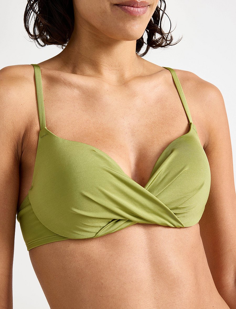 Lindex - Swim Bra Malva Shiny - push-up bikiinid - light dusty green - 4