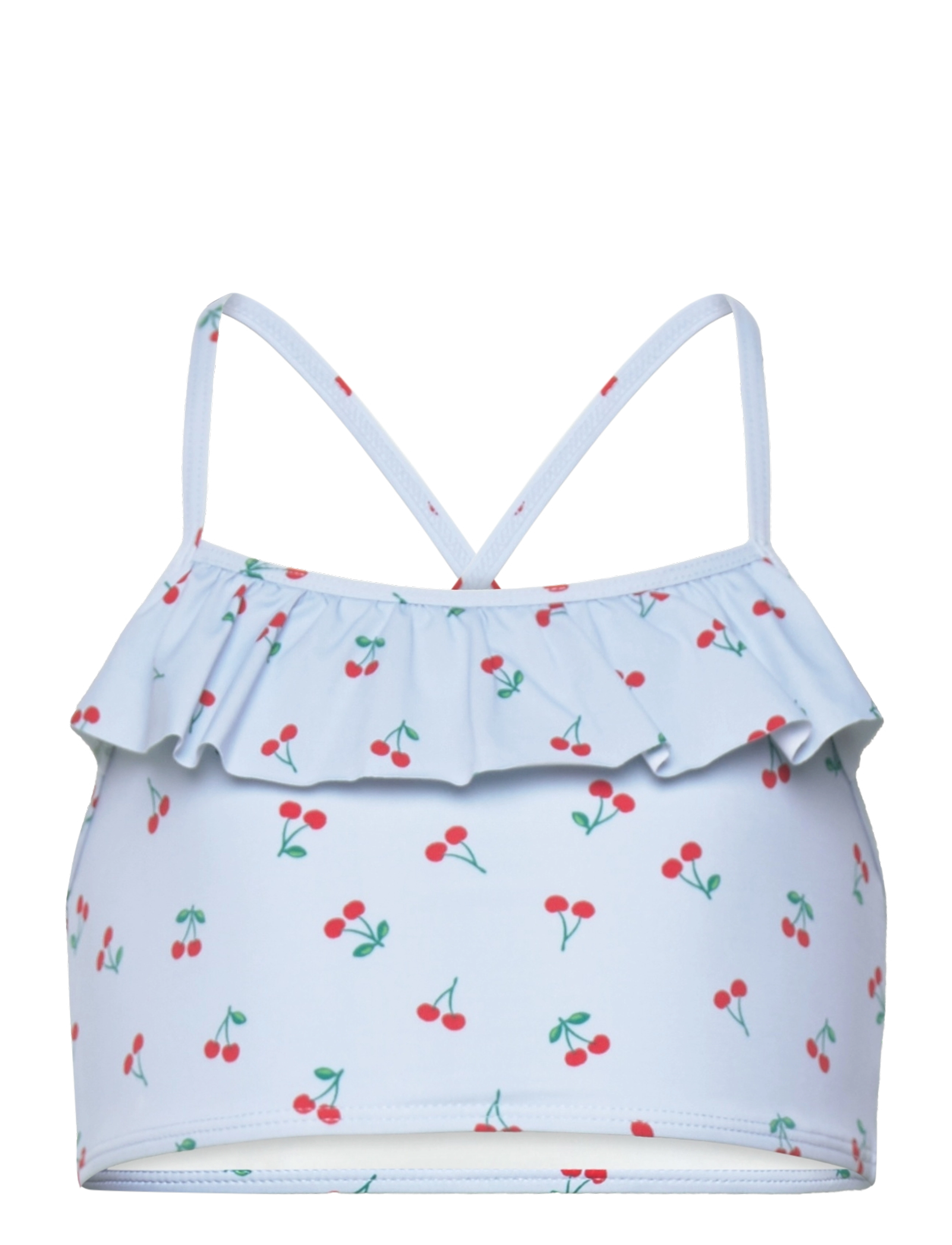 Lindex Bikini Top With Frill Aop, 86/92, Blue, Badetøj > Bikinier, Børn