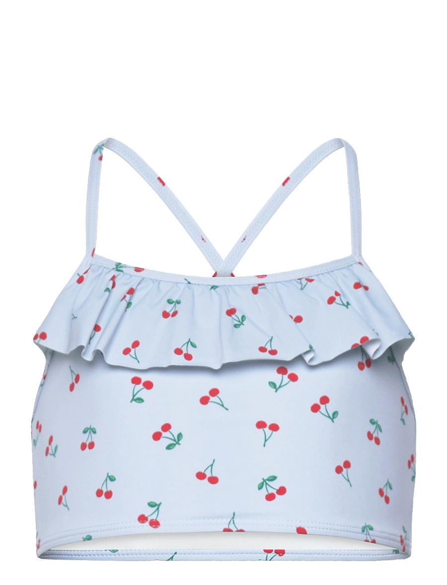 Lindex - bikini top with frill AOP - bikiinid - light blue - 0