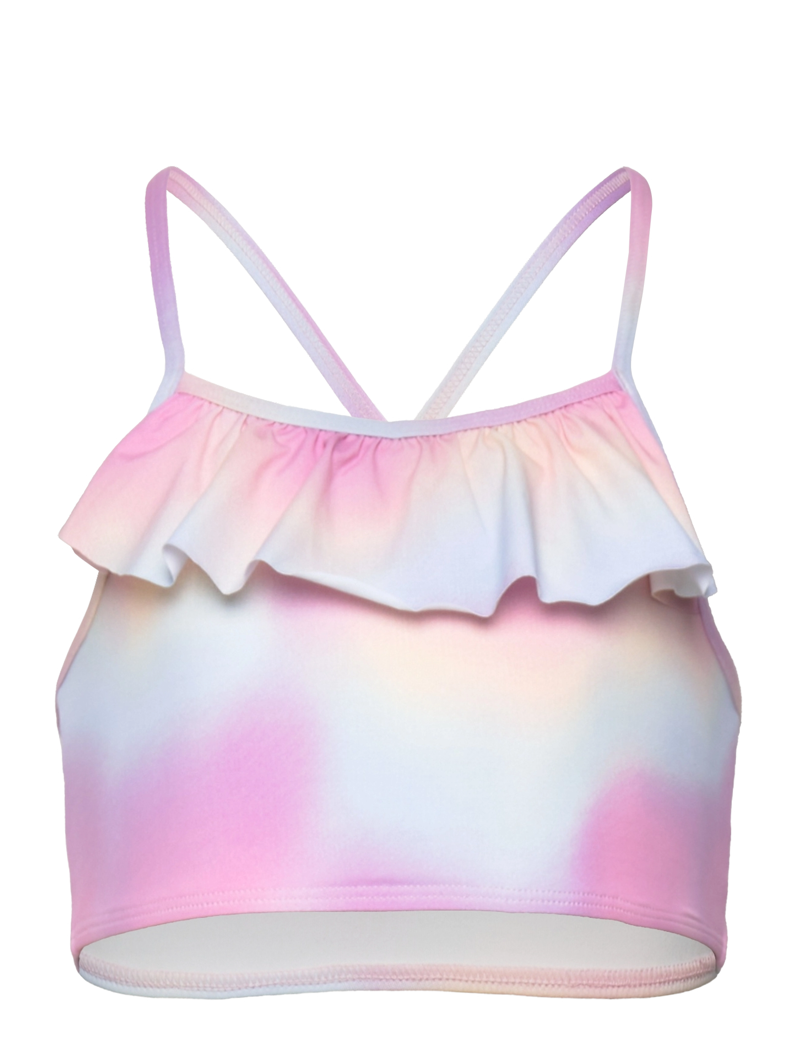 Lindex Bikini Top With Frill Aop, 86/92, Purple, Badetøj > Bikinier, Børn
