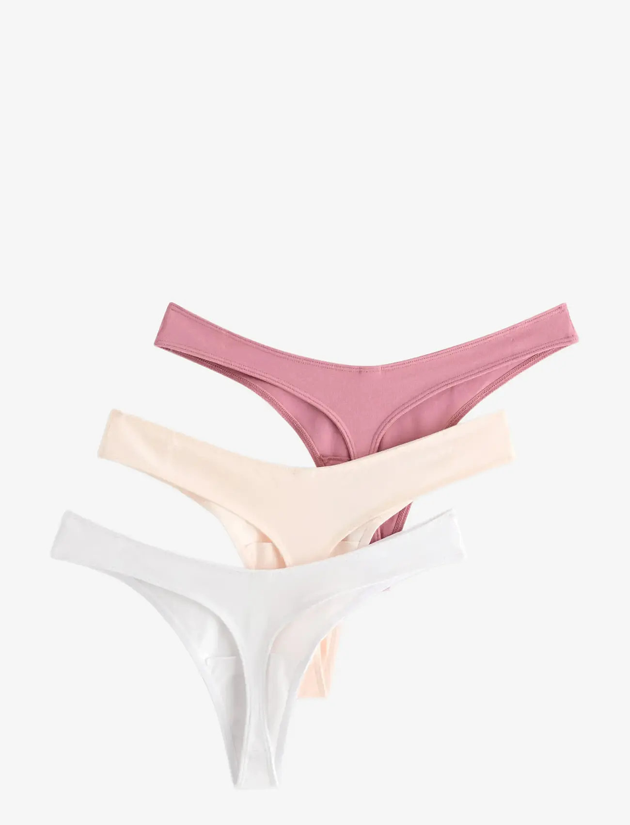 Lindex - Brief Nellie thong cotton 3 p - stringtrusser - lt pink - 1