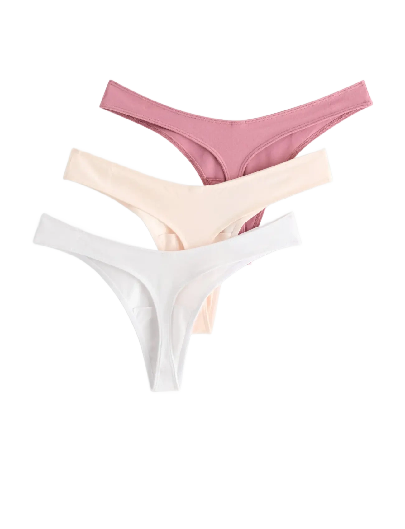 Lindex - Brief Nellie thong cotton 3 p - stringid - lt pink - 1