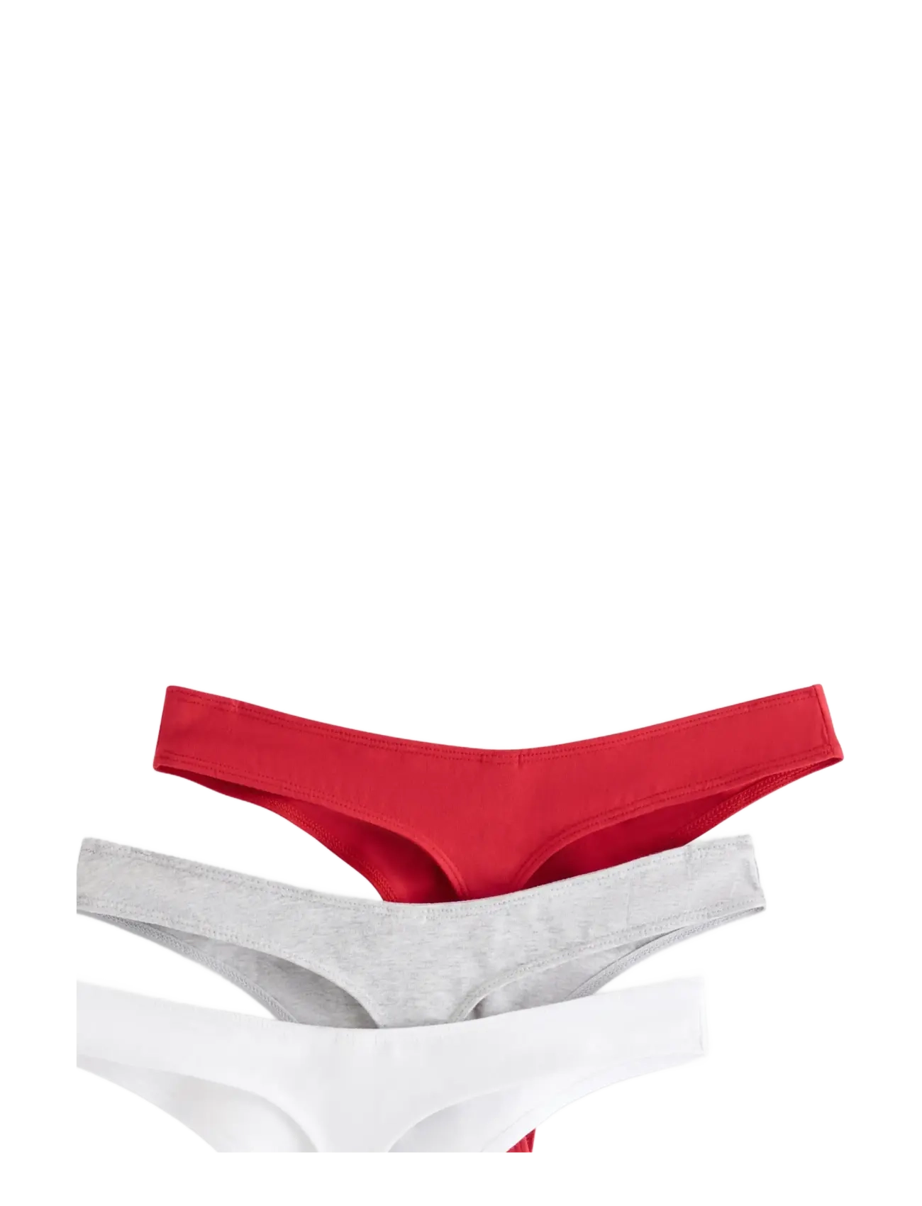 Lindex - Brief Nellie thong cotton 3 p - stringid - red - 1