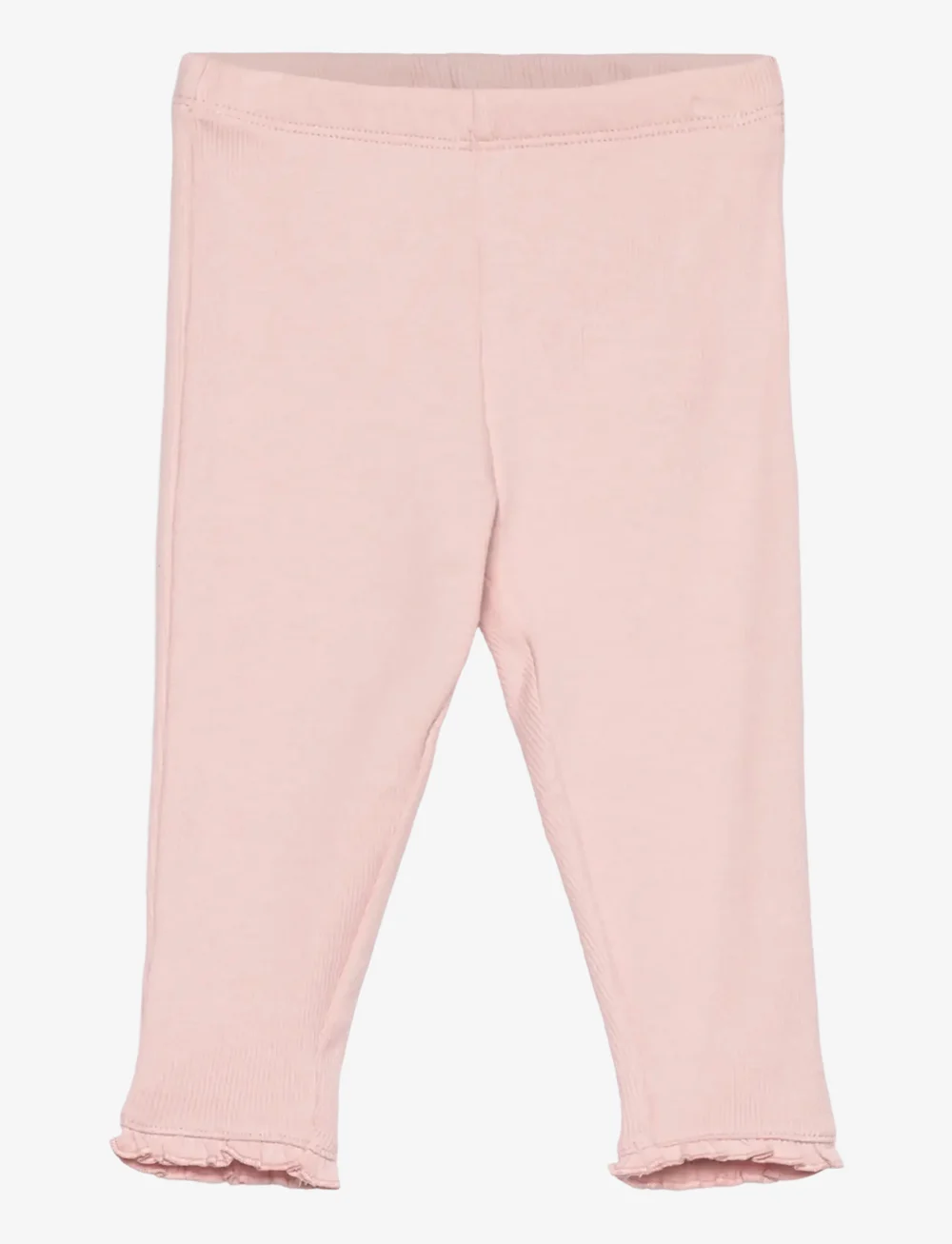 Lindex - Leggings rib w frill - leggings - light dusty pink - 0