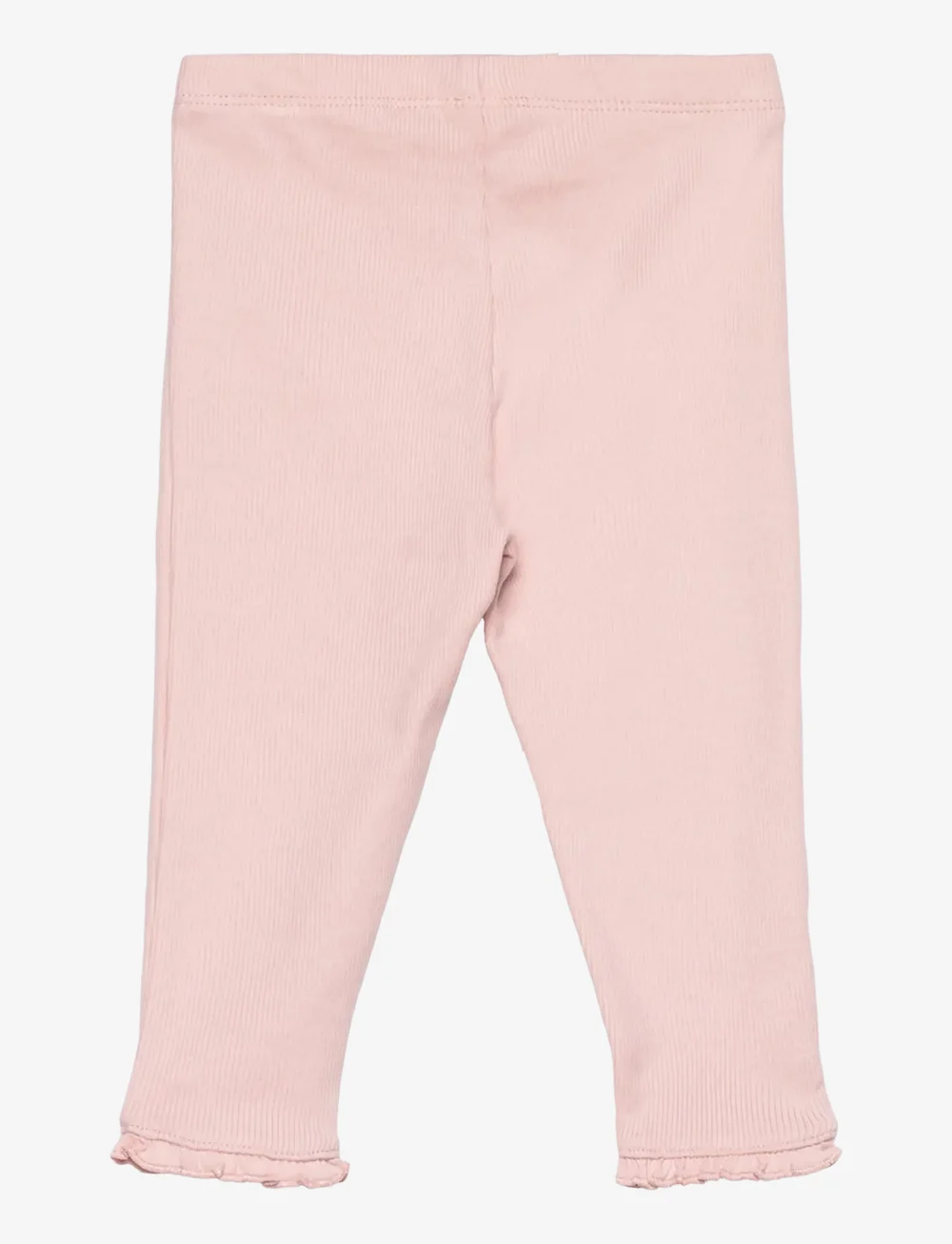 Lindex - Leggings rib w frill - leggings - light dusty pink - 1