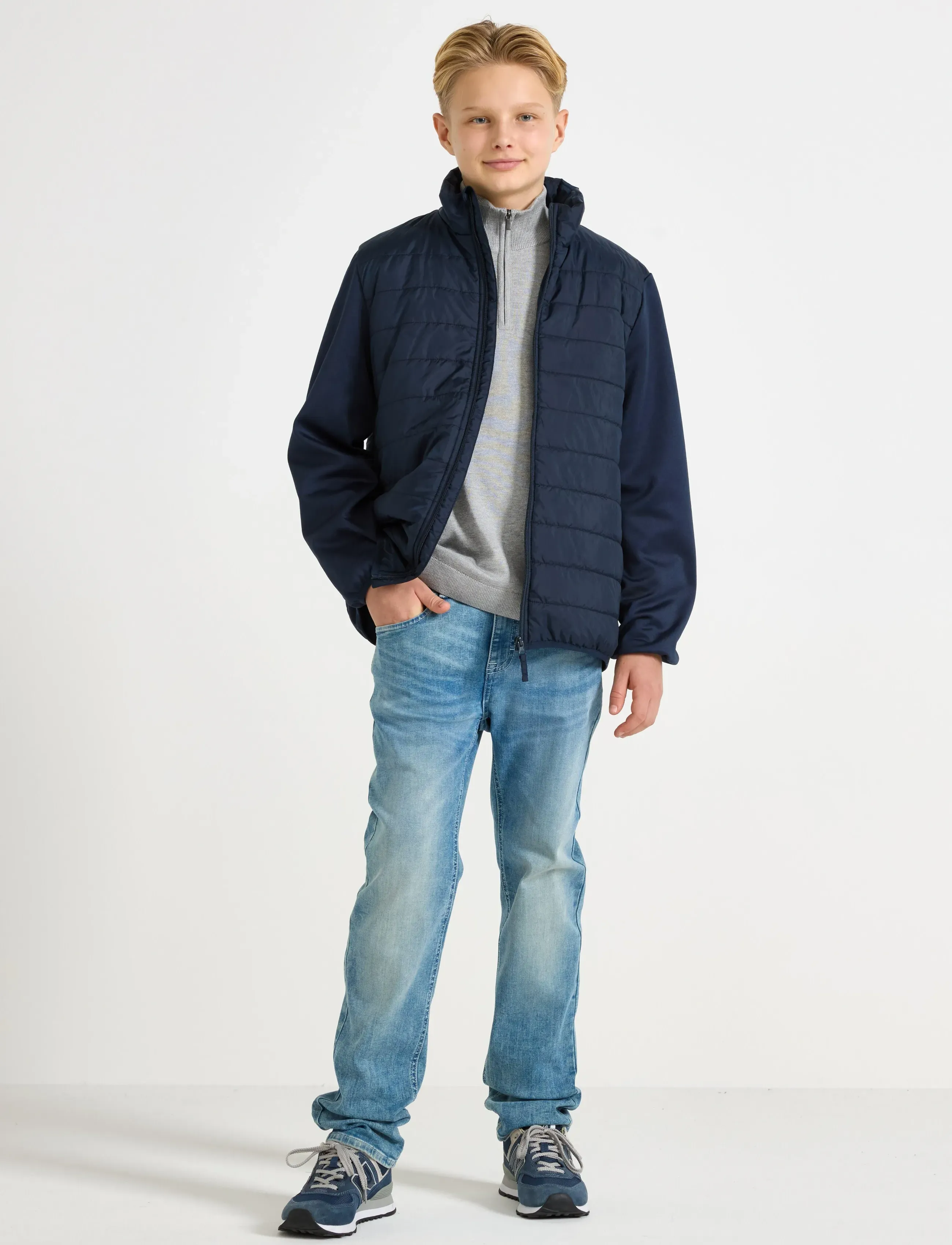 Lindex Water Repellent Lightly Padded Jacket, 146, Jackets & Coats, Marineblau - Puffer Padded, Kinder