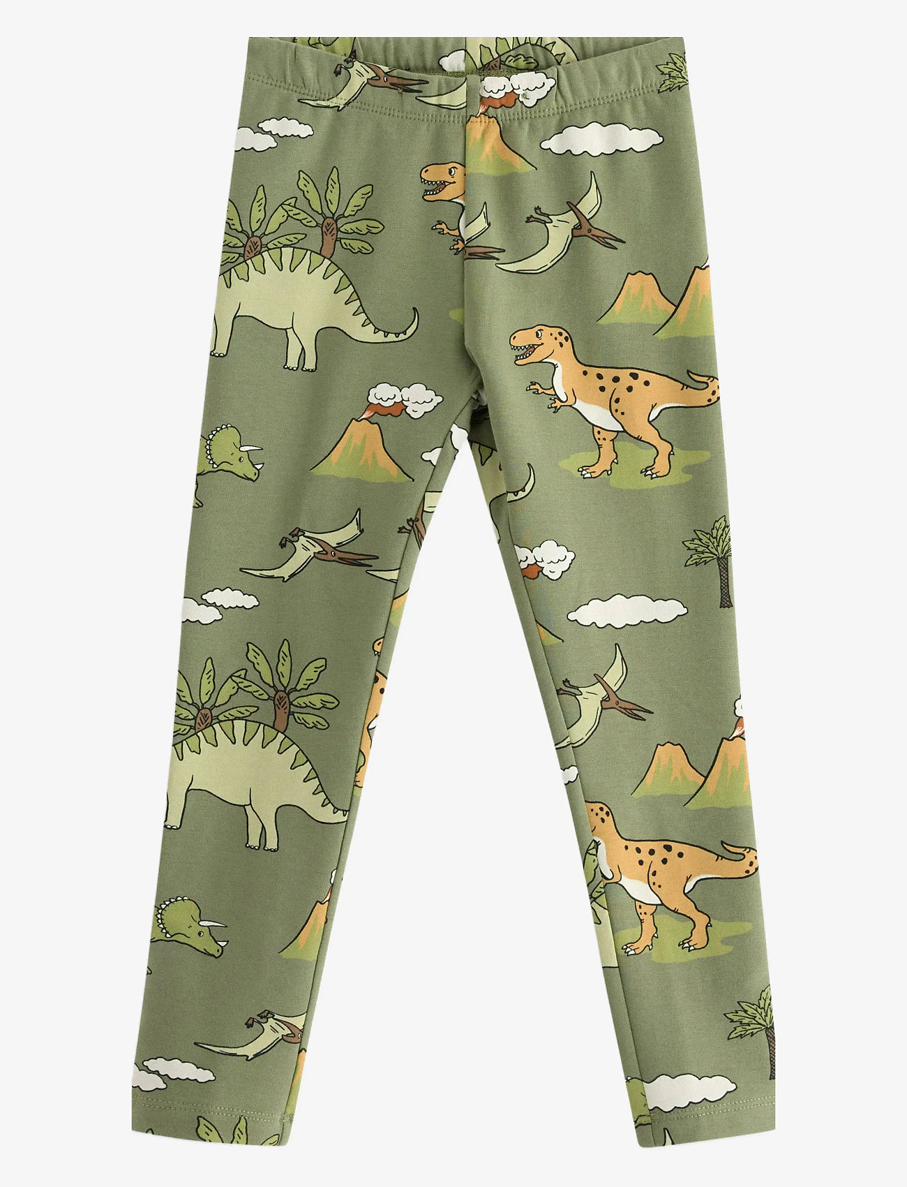 Lindex - Leggings DINO AOP - leggings - light dusty green - 0