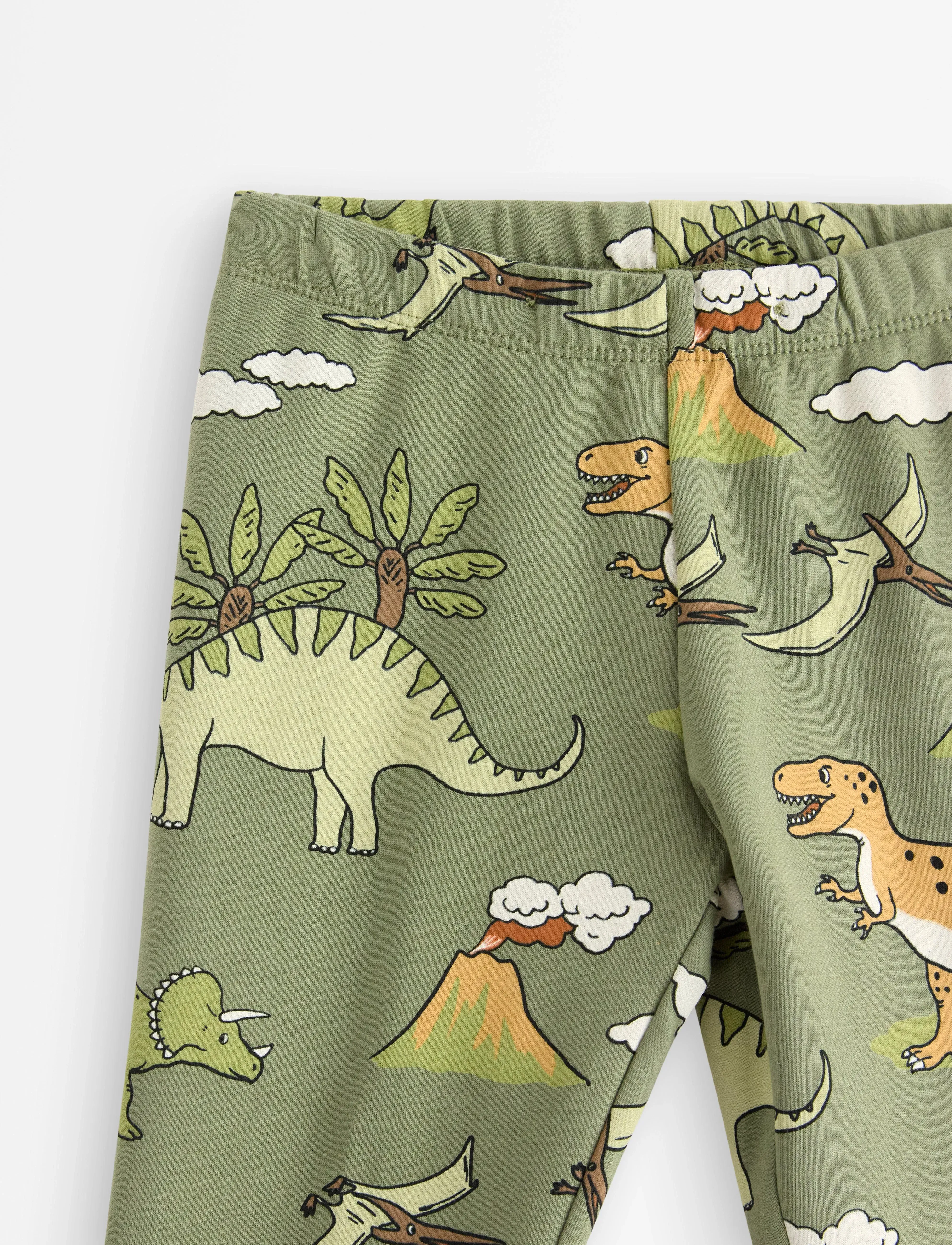 Lindex - Leggings DINO AOP - light dusty green - 2