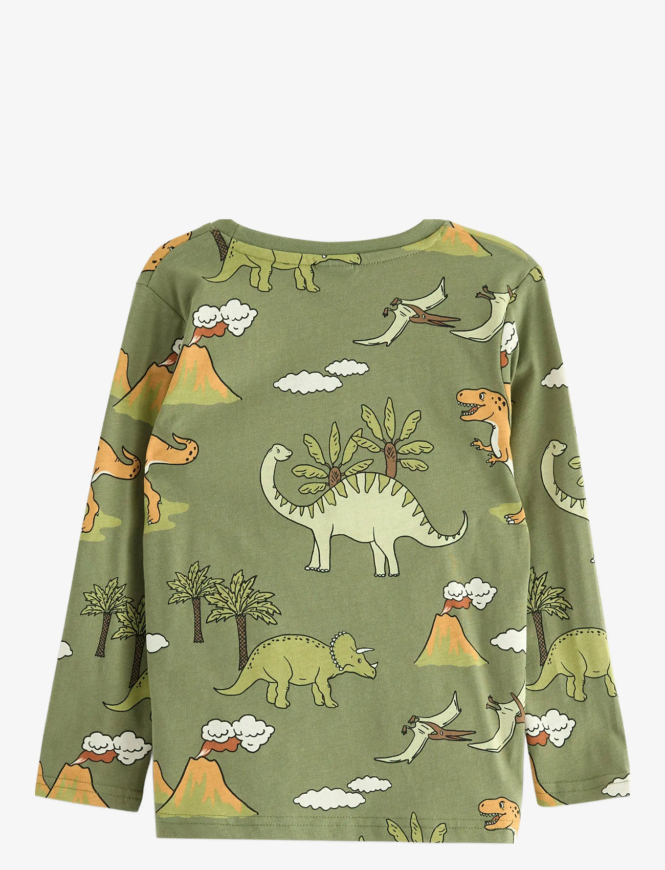 Lindex - Top LS DINO AOP - herbstliche kleidung - light dusty green - 1