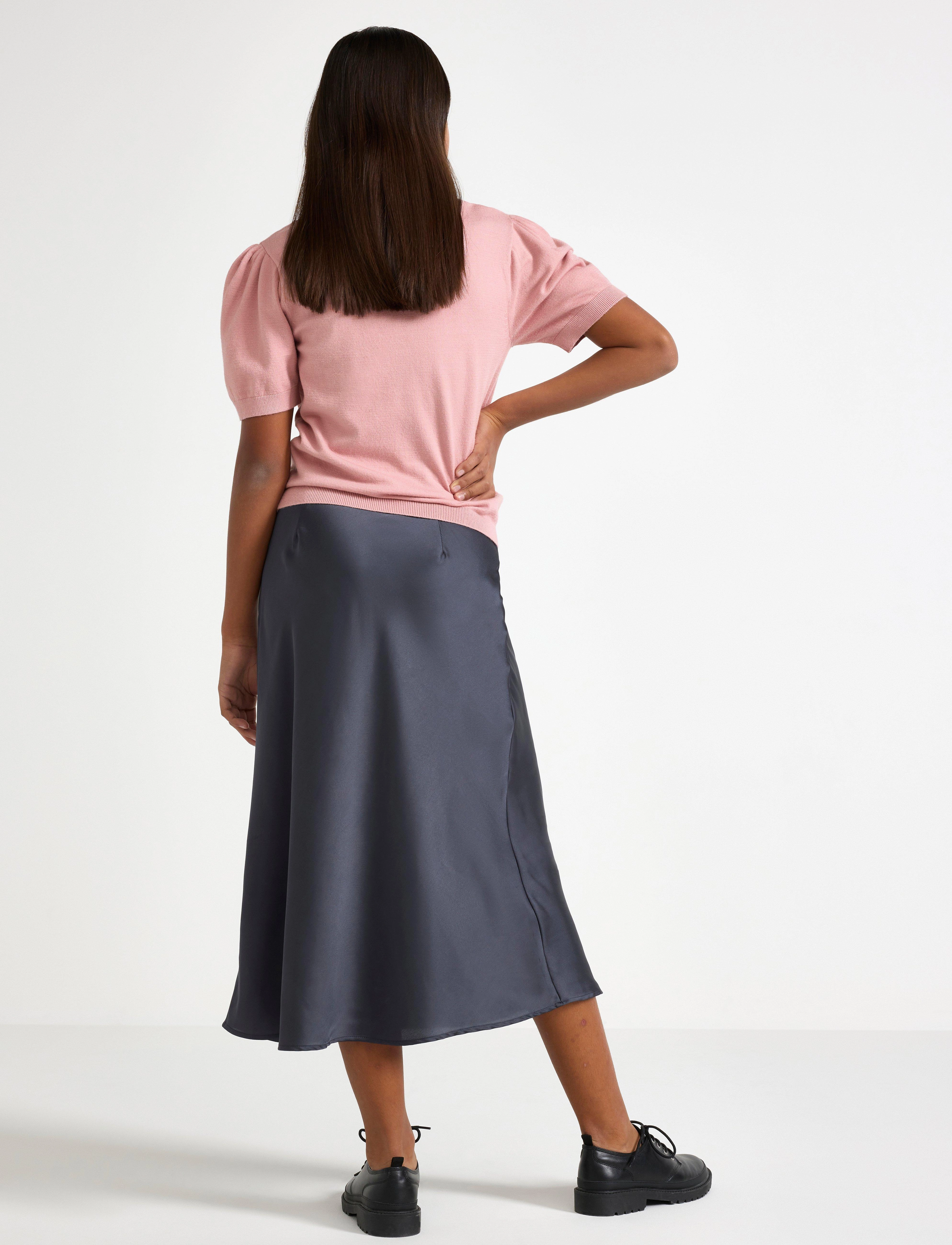 Lindex - Skirt satin - maksiseelikud - dark grey - 3
