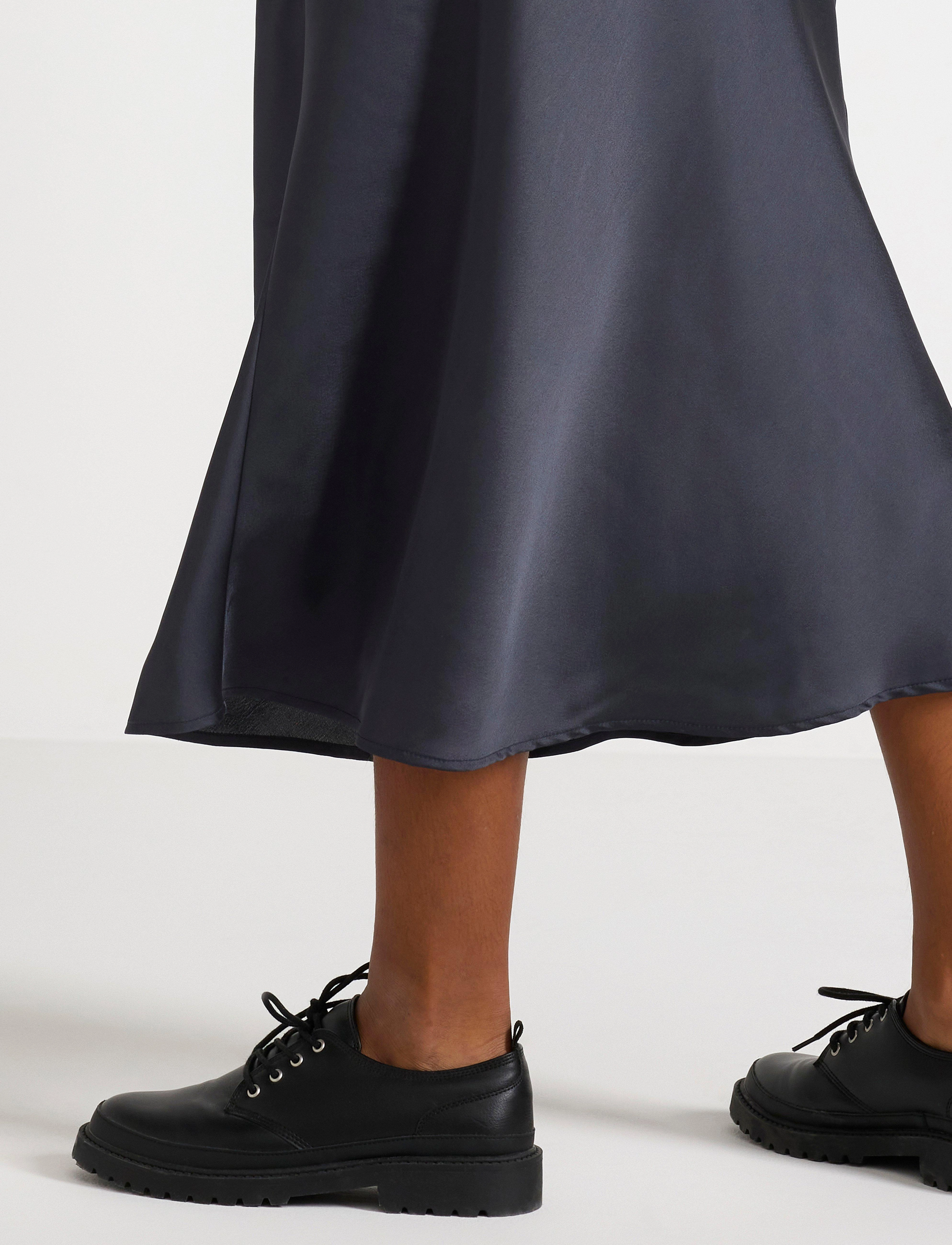 Lindex - Skirt satin - maksiseelikud - dark grey - 4