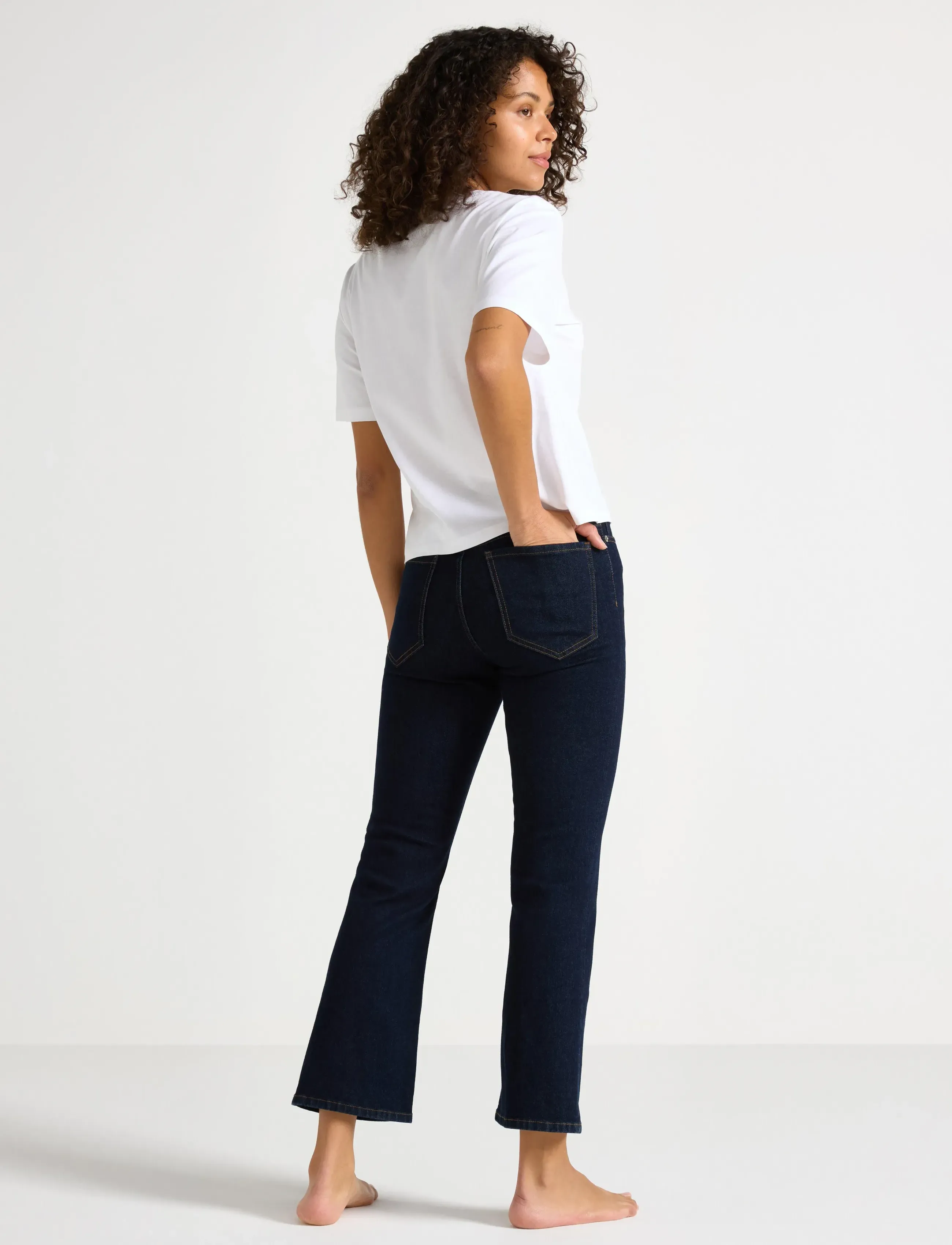 Lindex - Trousers Karen cropped rinse b - dark denim - 3