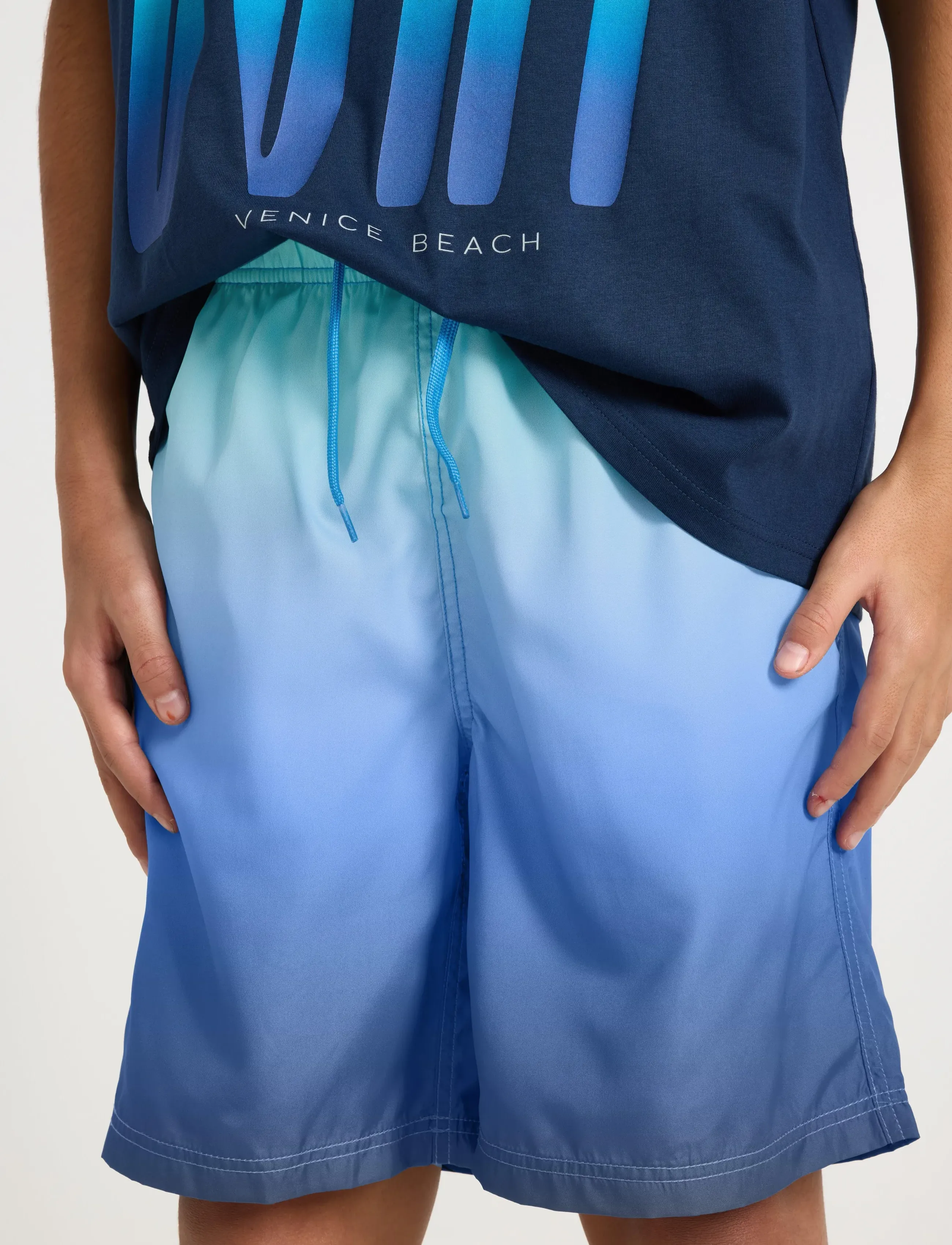 Lindex - Swimshorts long silhouette - badehosen - blue - 4