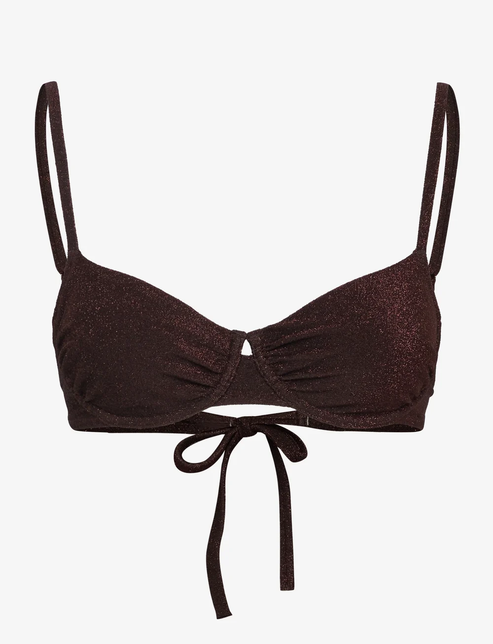 Lindex - Bra Senna Lurex - bandeau-bikini-oberteile - dark brown - 1