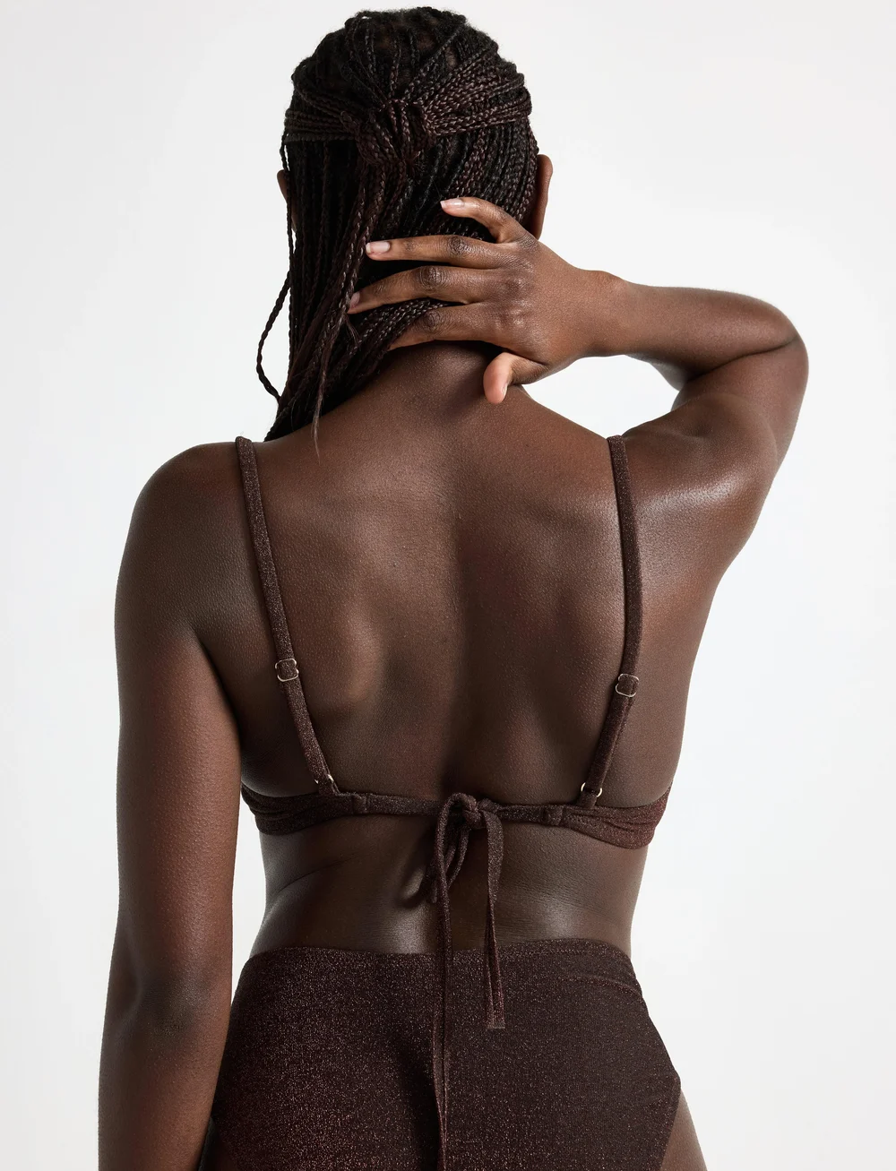 Lindex - Bra Senna Lurex - bandeau-bikini-oberteile - dark brown - 3